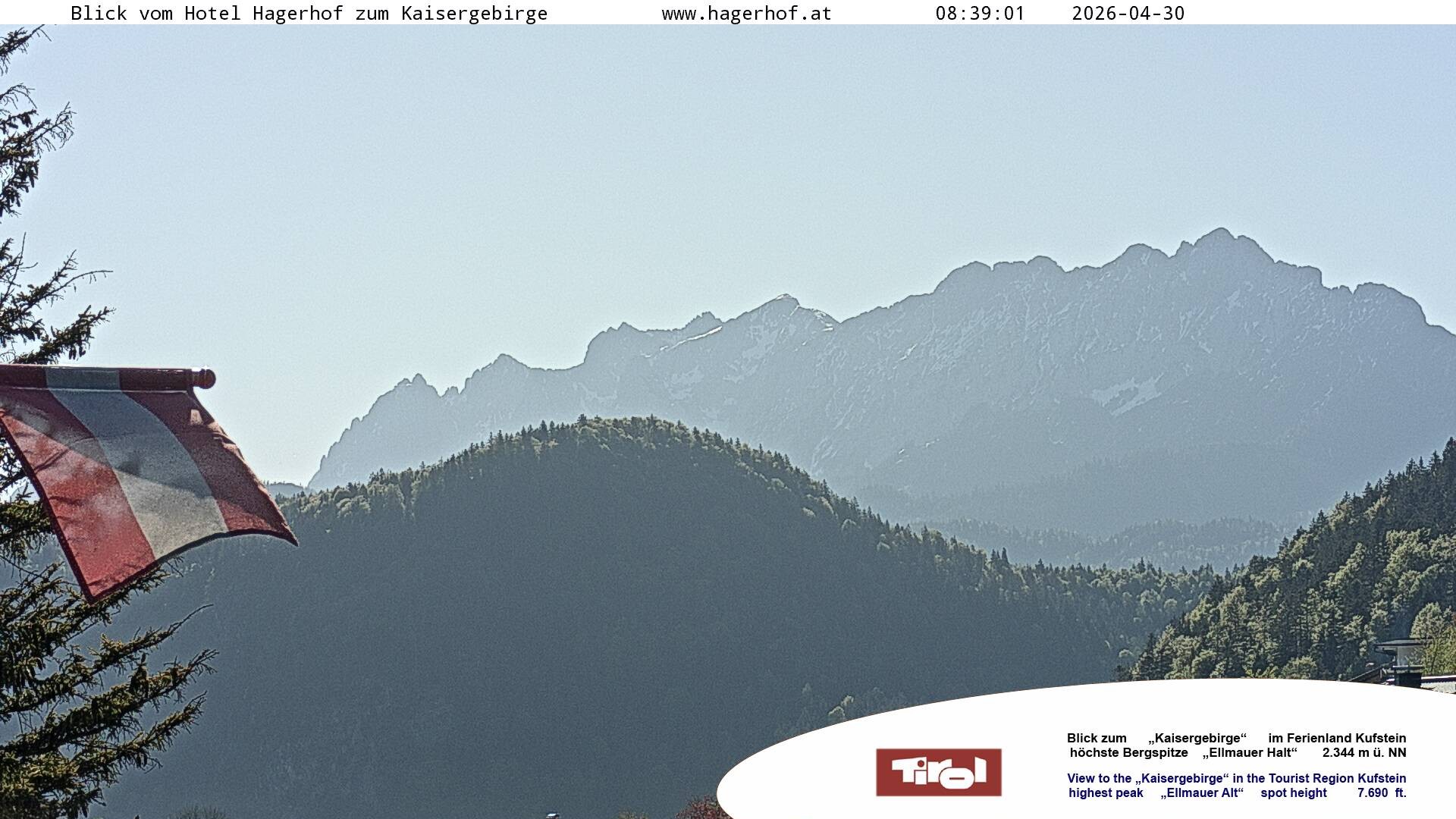 Archiv Foto Webcam Blick aufs Kaisergebirge