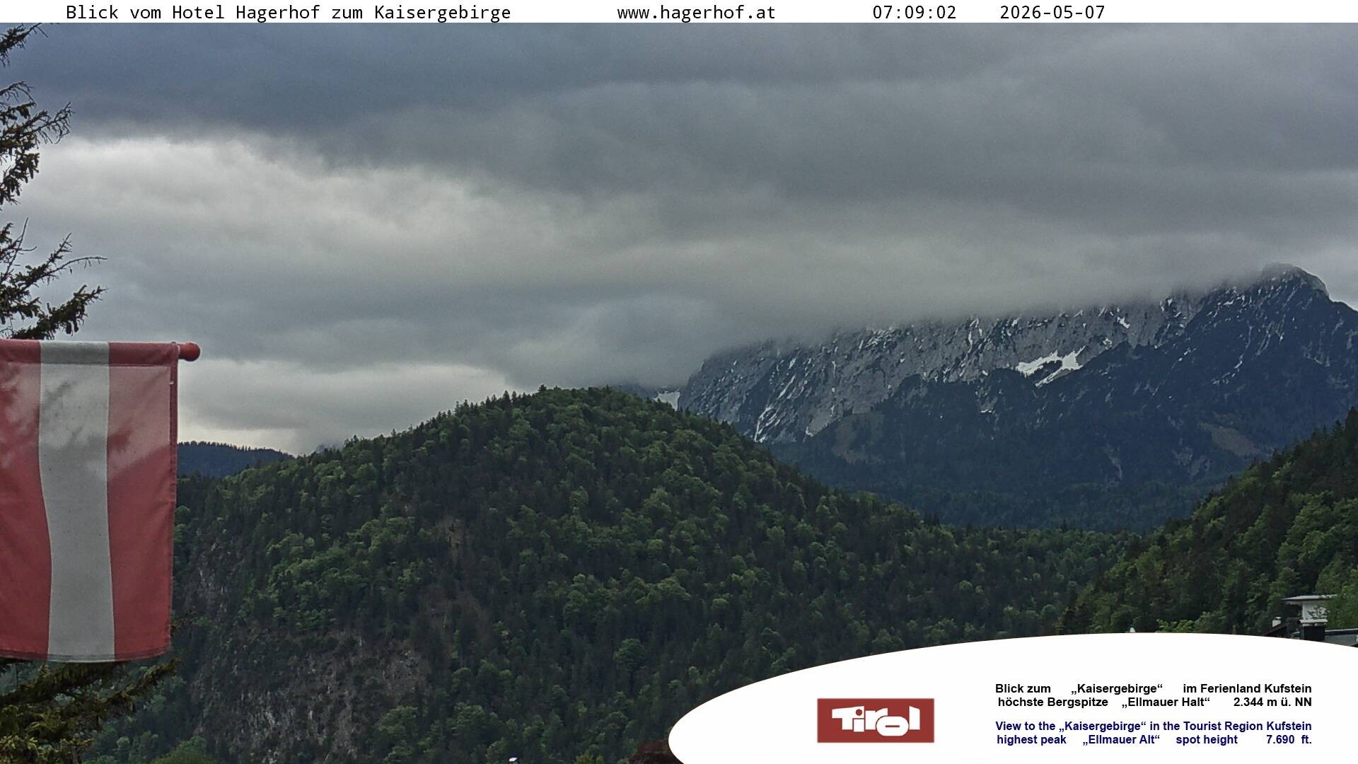 Archiv Foto Webcam Blick aufs Kaisergebirge