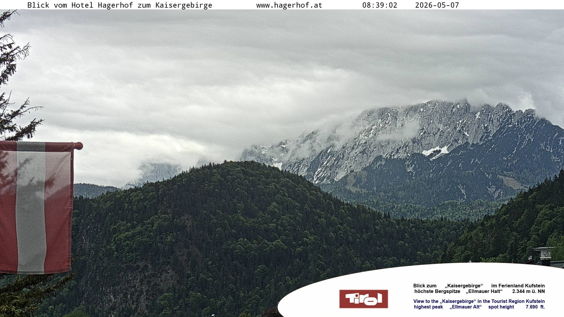 Archiv Foto Webcam Blick aufs Kaisergebirge