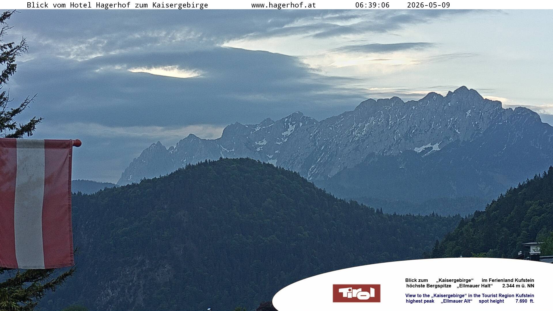 Archiv Foto Webcam Blick aufs Kaisergebirge