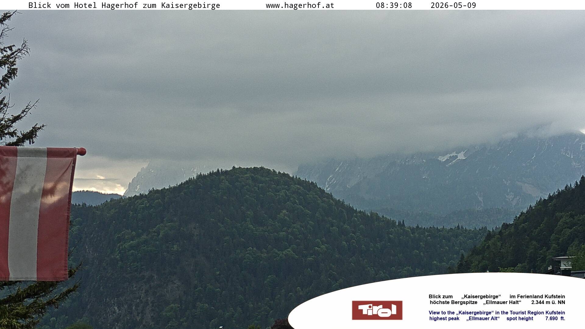 Archiv Foto Webcam Blick aufs Kaisergebirge