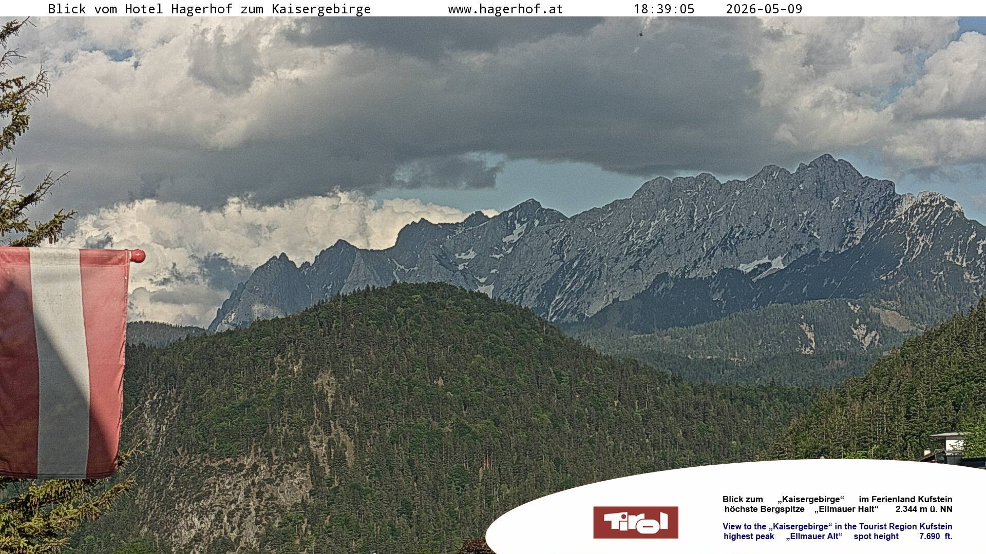 Archiv Foto Webcam Blick aufs Kaisergebirge