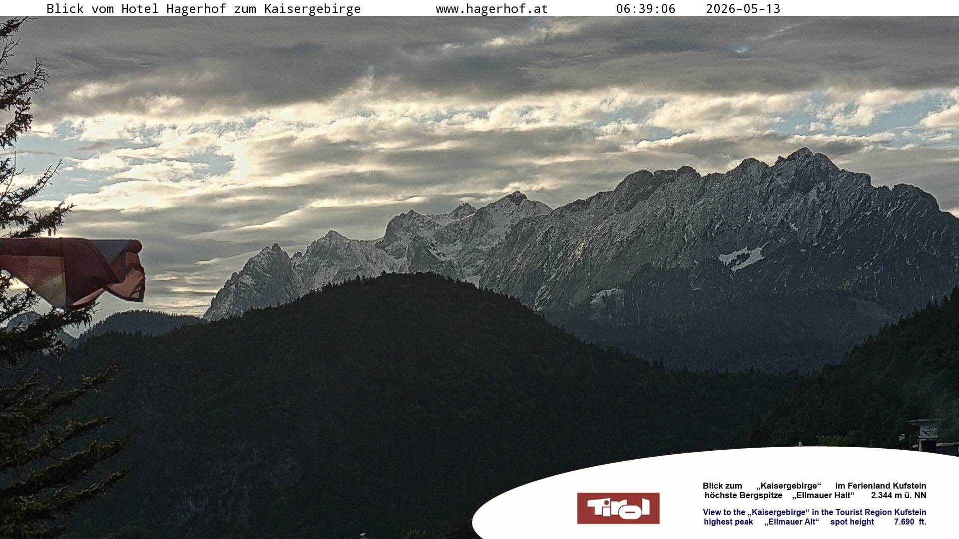 Archiv Foto Webcam Blick aufs Kaisergebirge
