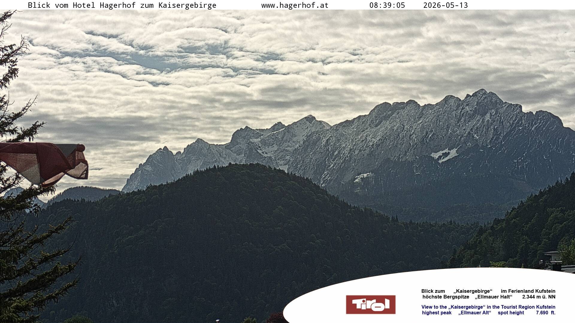 Archiv Foto Webcam Blick aufs Kaisergebirge