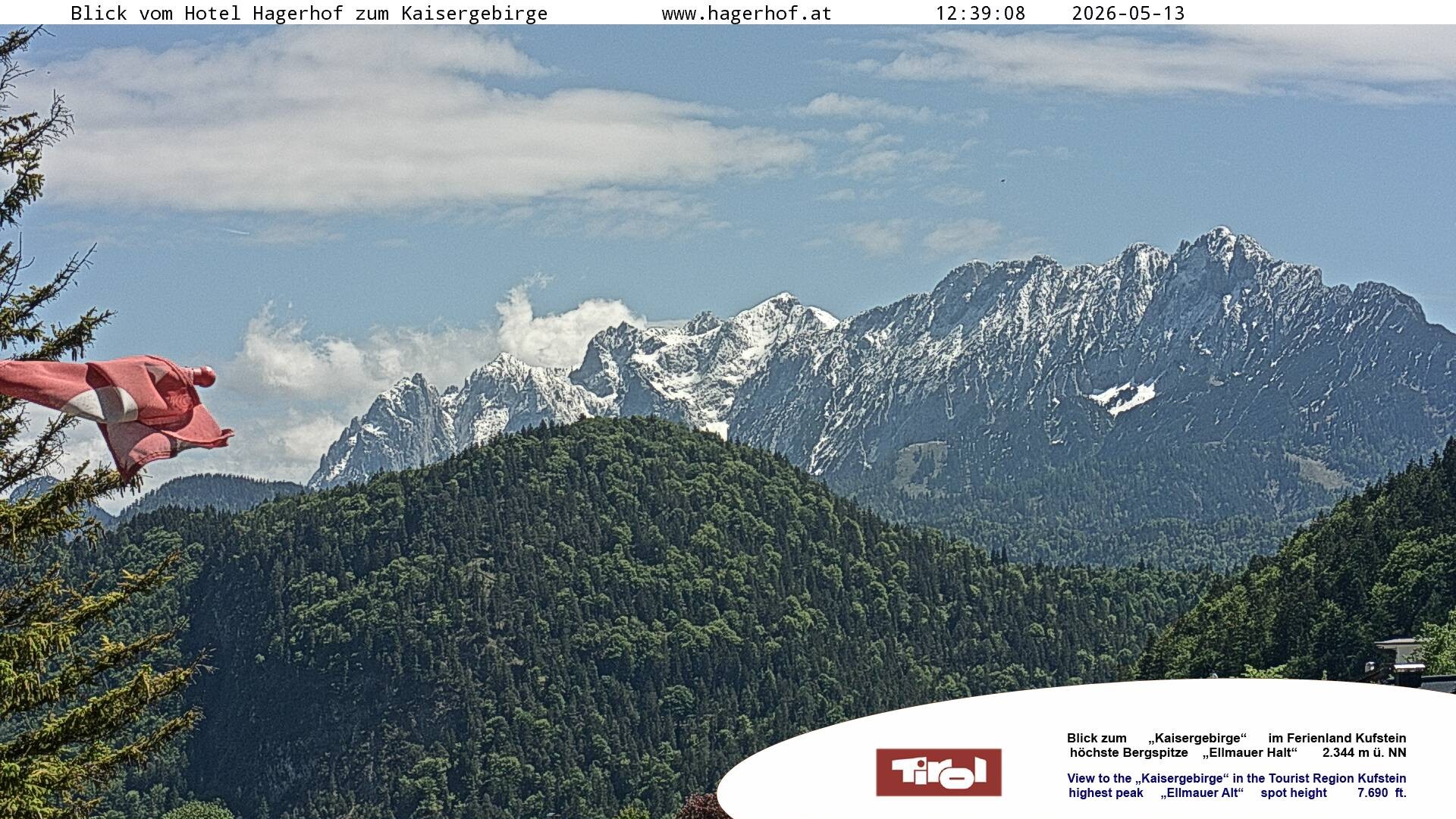 Archiv Foto Webcam Blick aufs Kaisergebirge