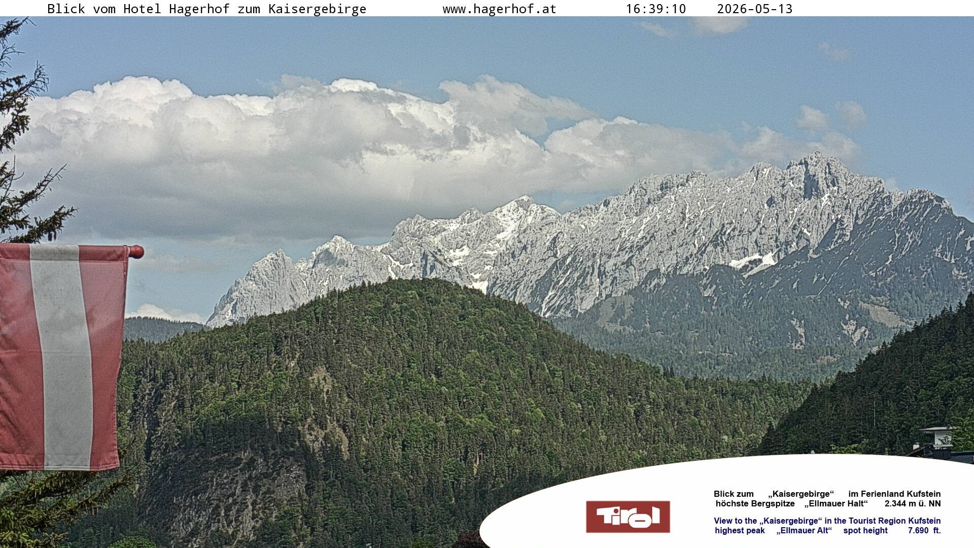Archiv Foto Webcam Blick aufs Kaisergebirge