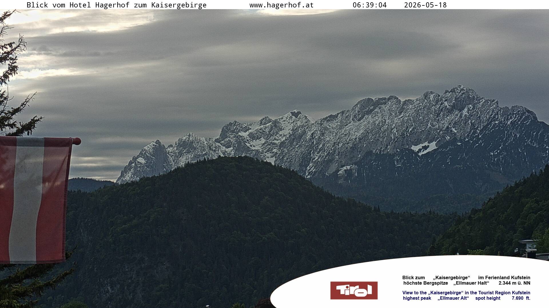 Archiv Foto Webcam Blick aufs Kaisergebirge
