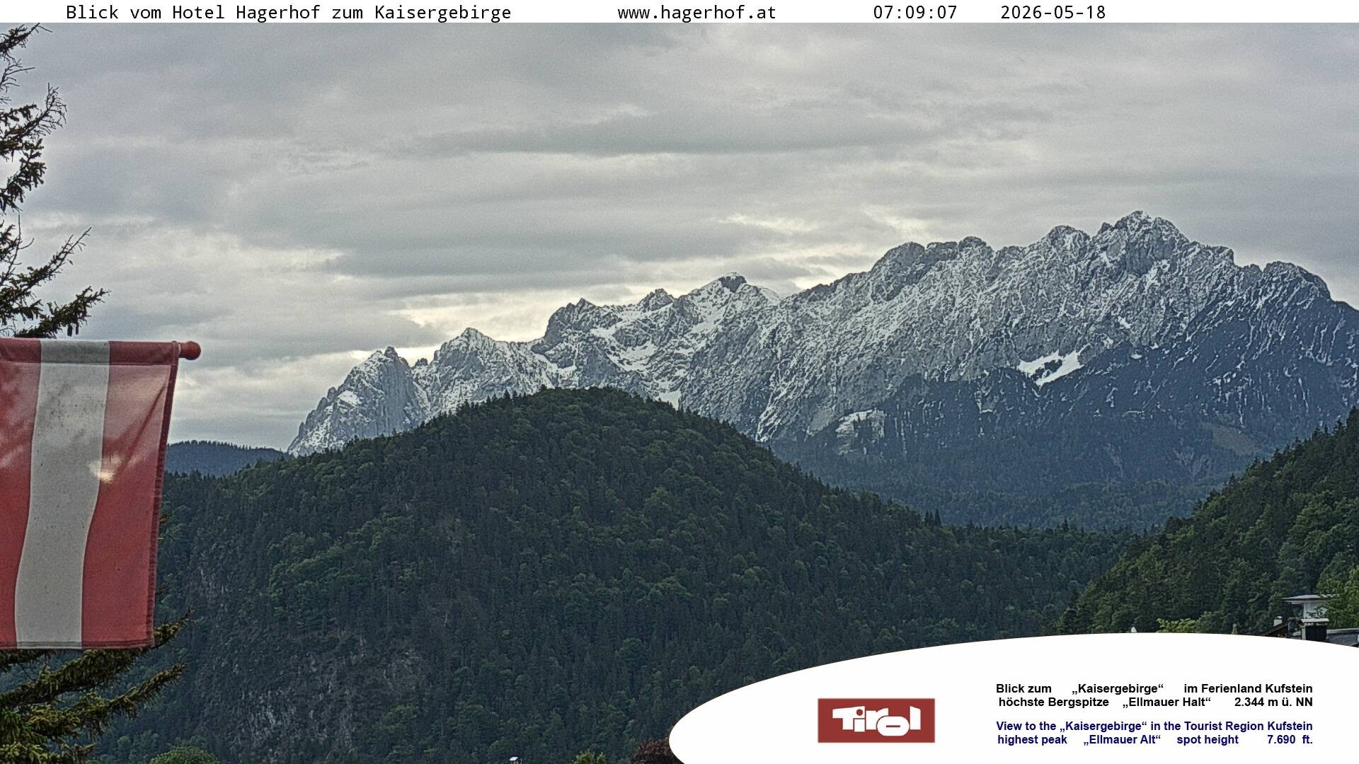 Archiv Foto Webcam Blick aufs Kaisergebirge