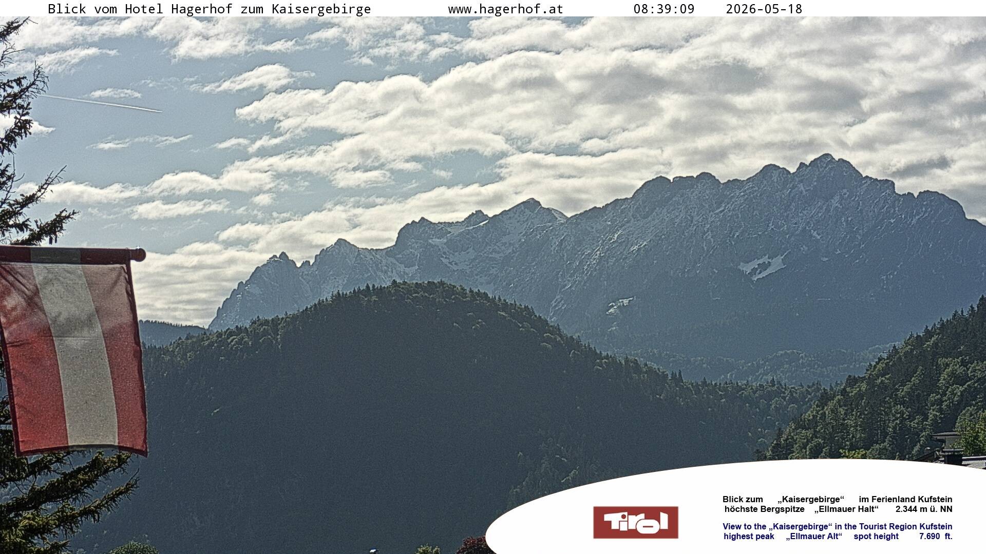 Archiv Foto Webcam Blick aufs Kaisergebirge