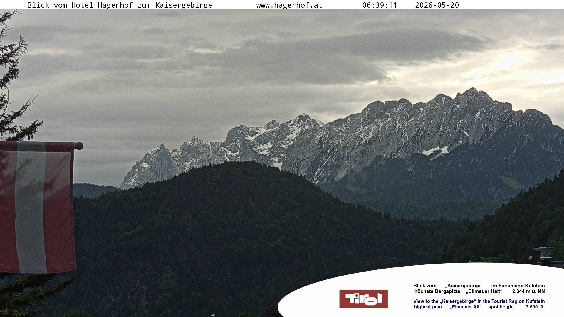 Archiv Foto Webcam Blick aufs Kaisergebirge