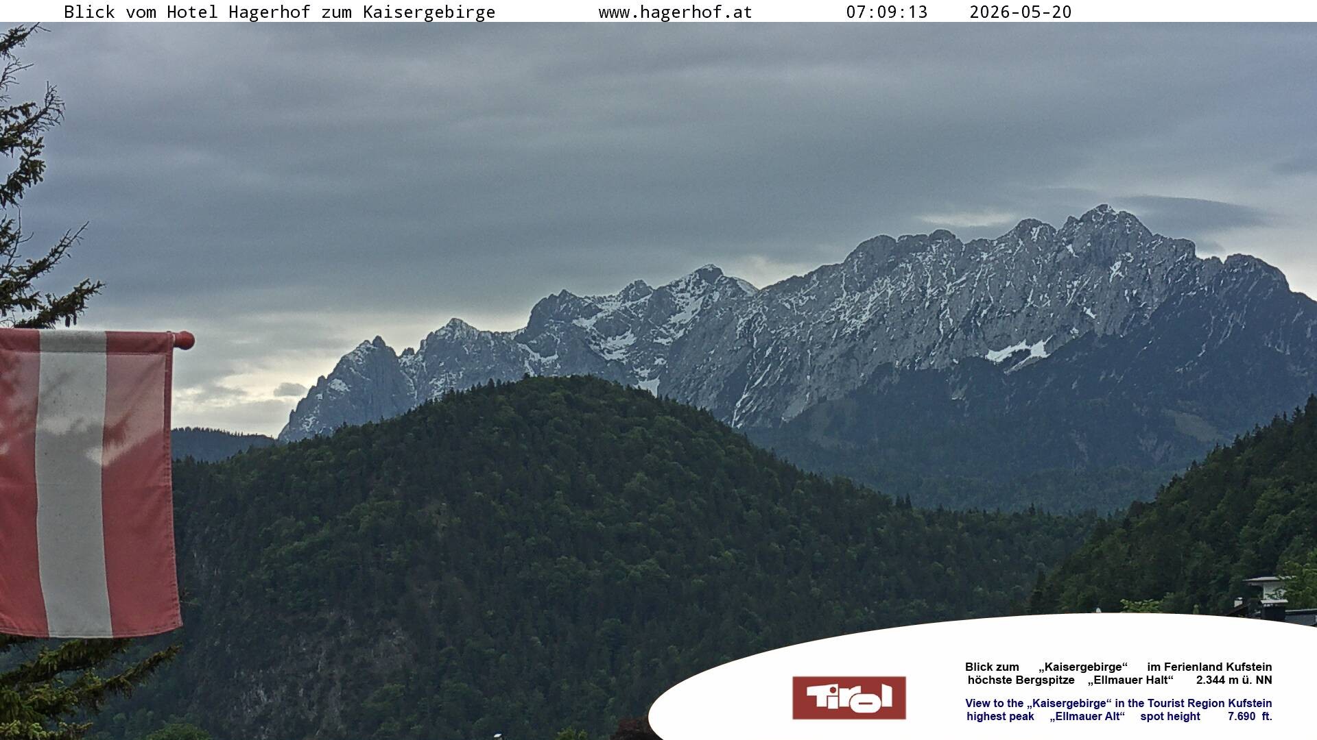 Archiv Foto Webcam Blick aufs Kaisergebirge