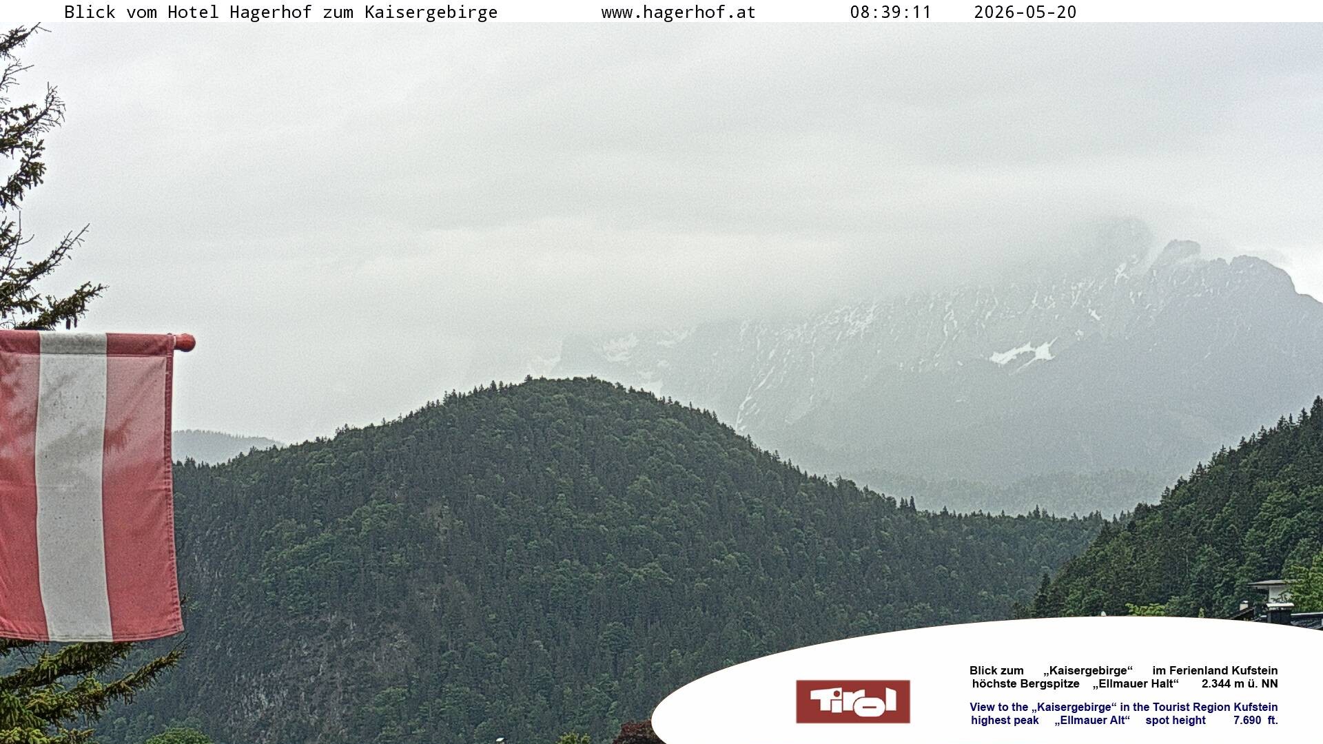 Archiv Foto Webcam Blick aufs Kaisergebirge
