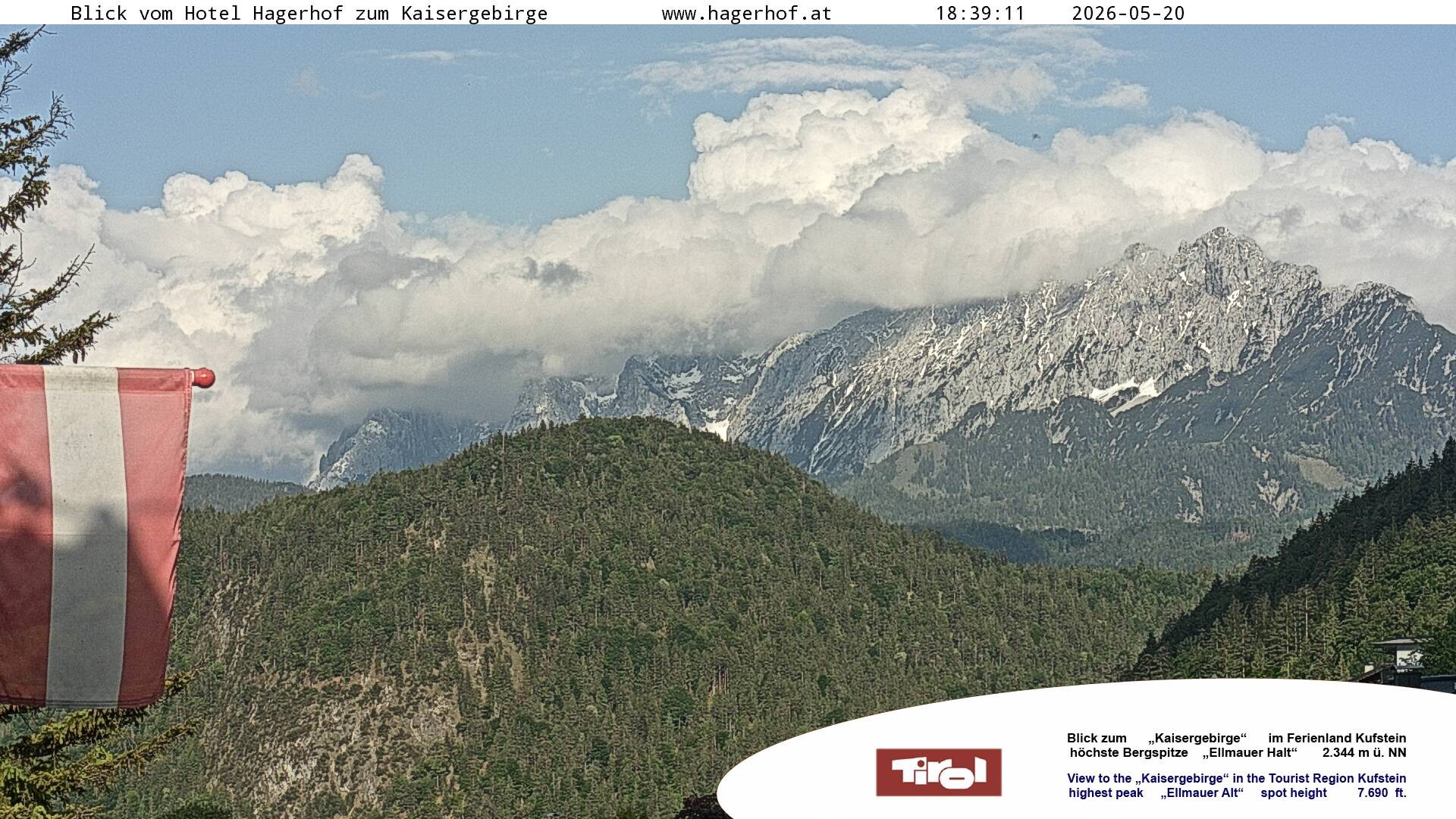 Archiv Foto Webcam Blick aufs Kaisergebirge