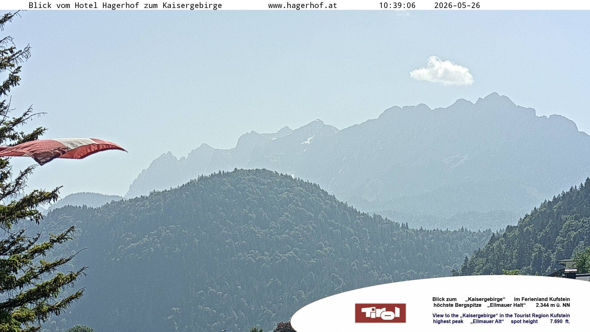 Archiv Foto Webcam Blick aufs Kaisergebirge