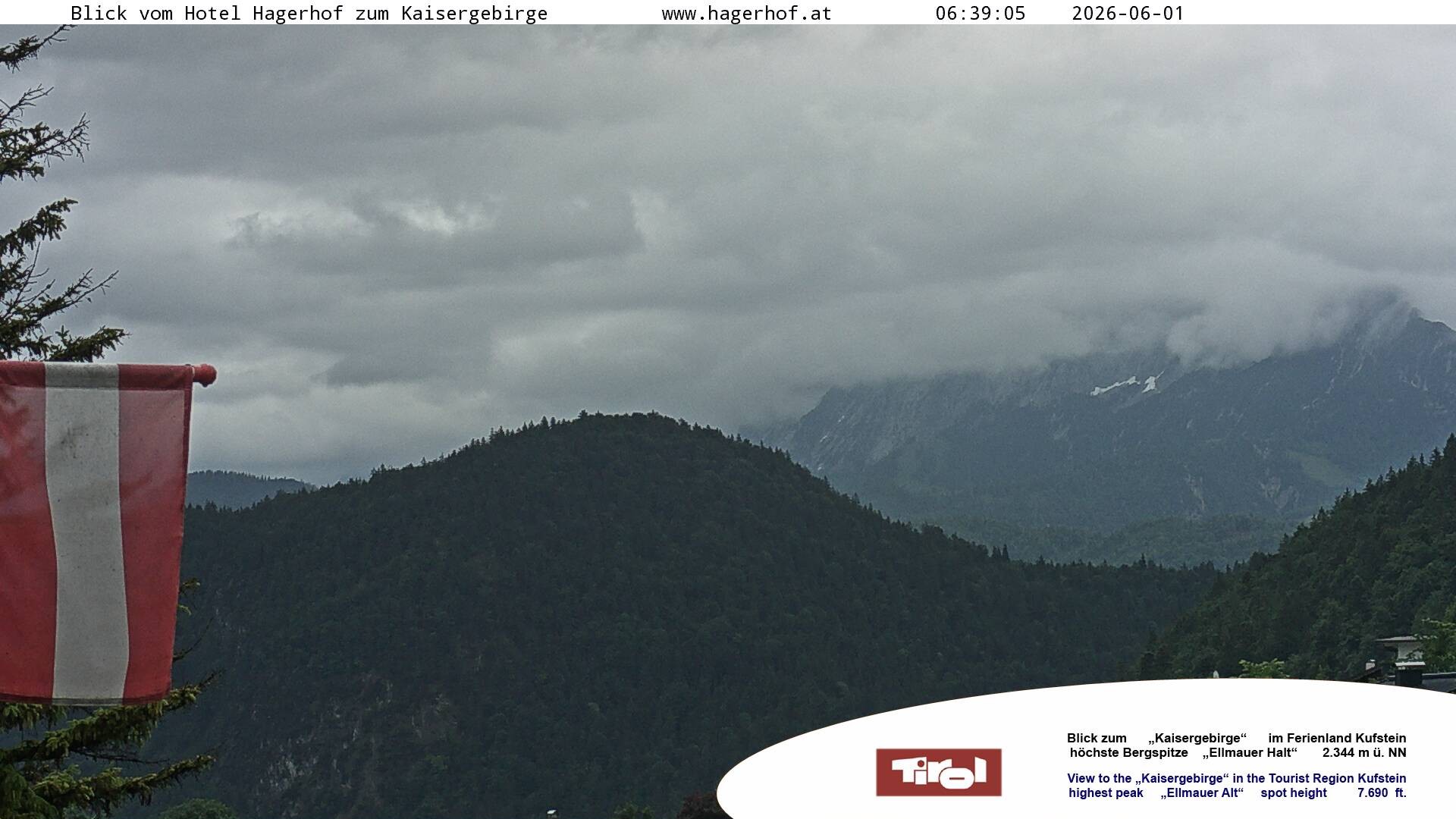 Archiv Foto Webcam Blick aufs Kaisergebirge