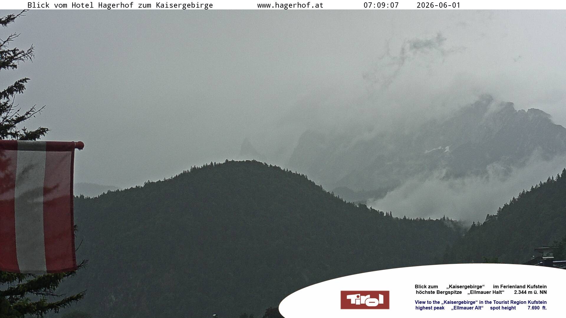 Archiv Foto Webcam Blick aufs Kaisergebirge