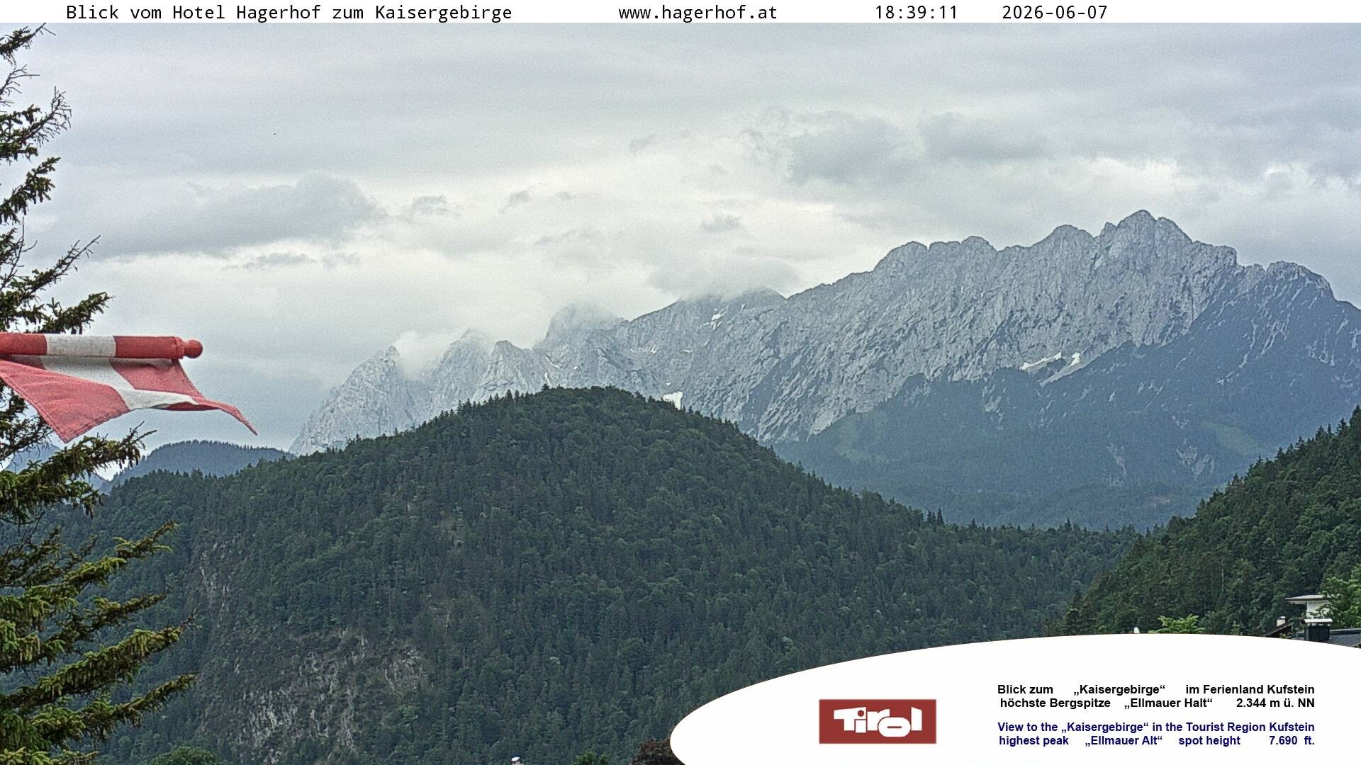 Archiv Foto Webcam Blick aufs Kaisergebirge