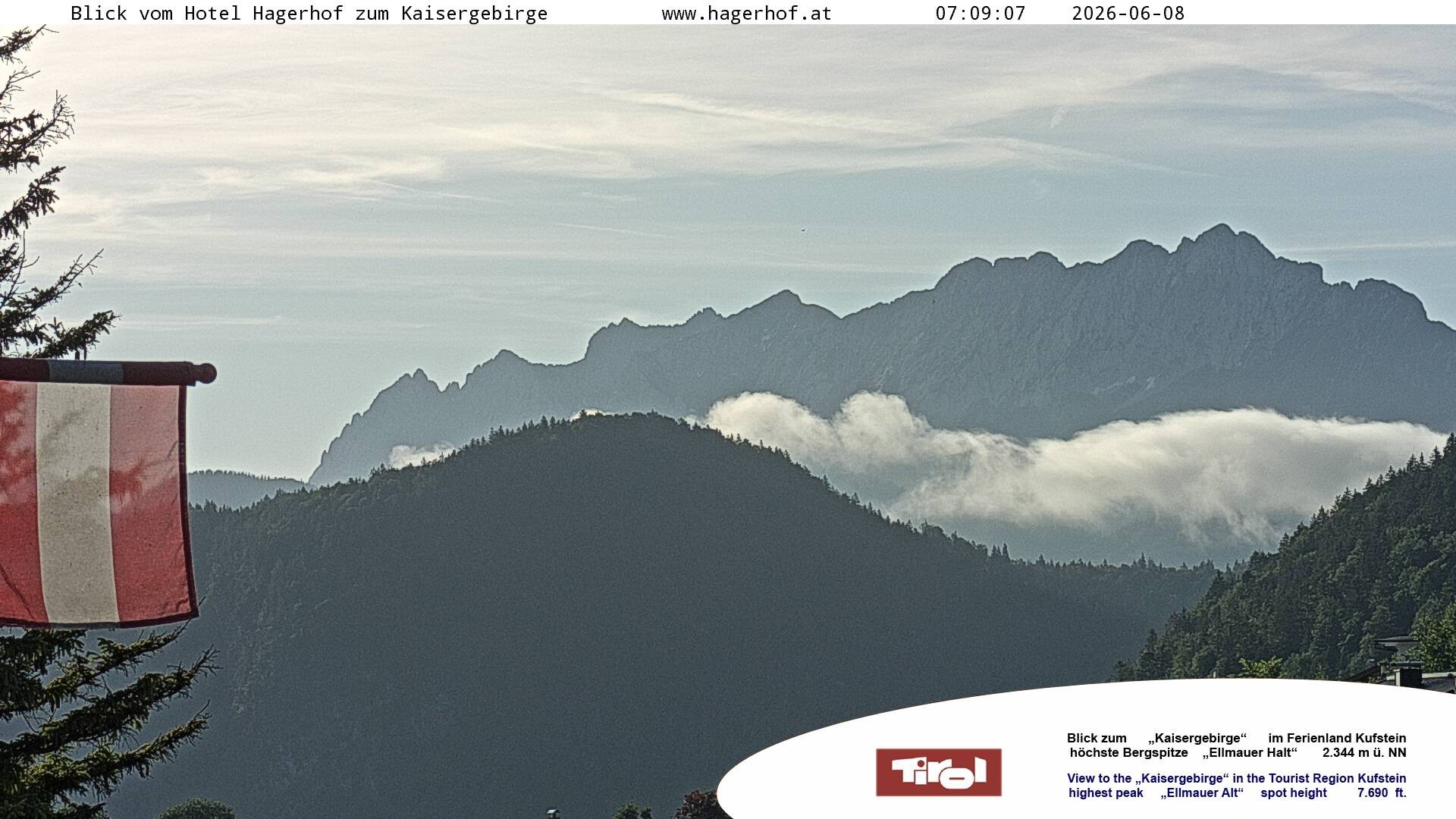 Archiv Foto Webcam Blick aufs Kaisergebirge