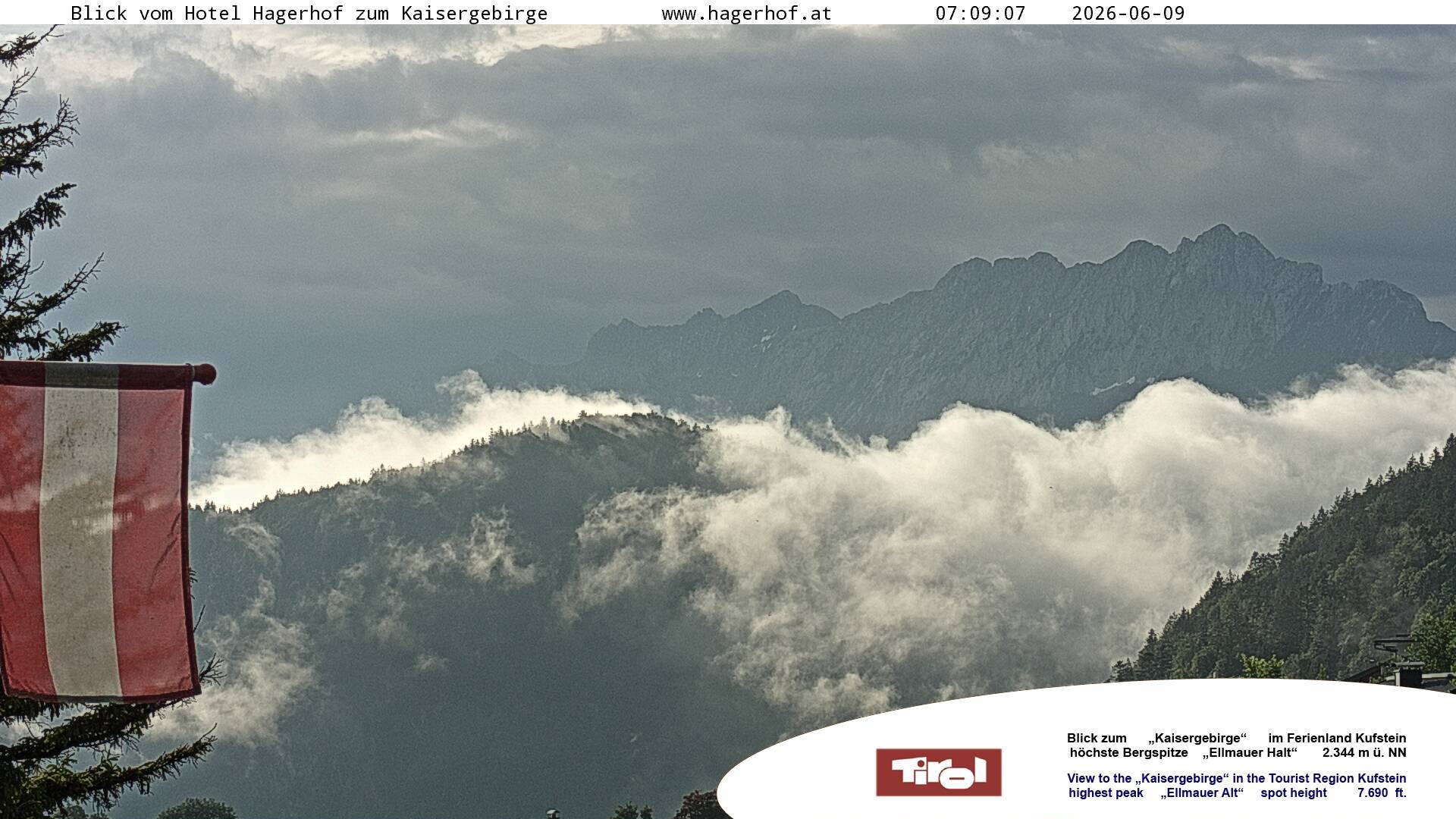 Archiv Foto Webcam Blick aufs Kaisergebirge
