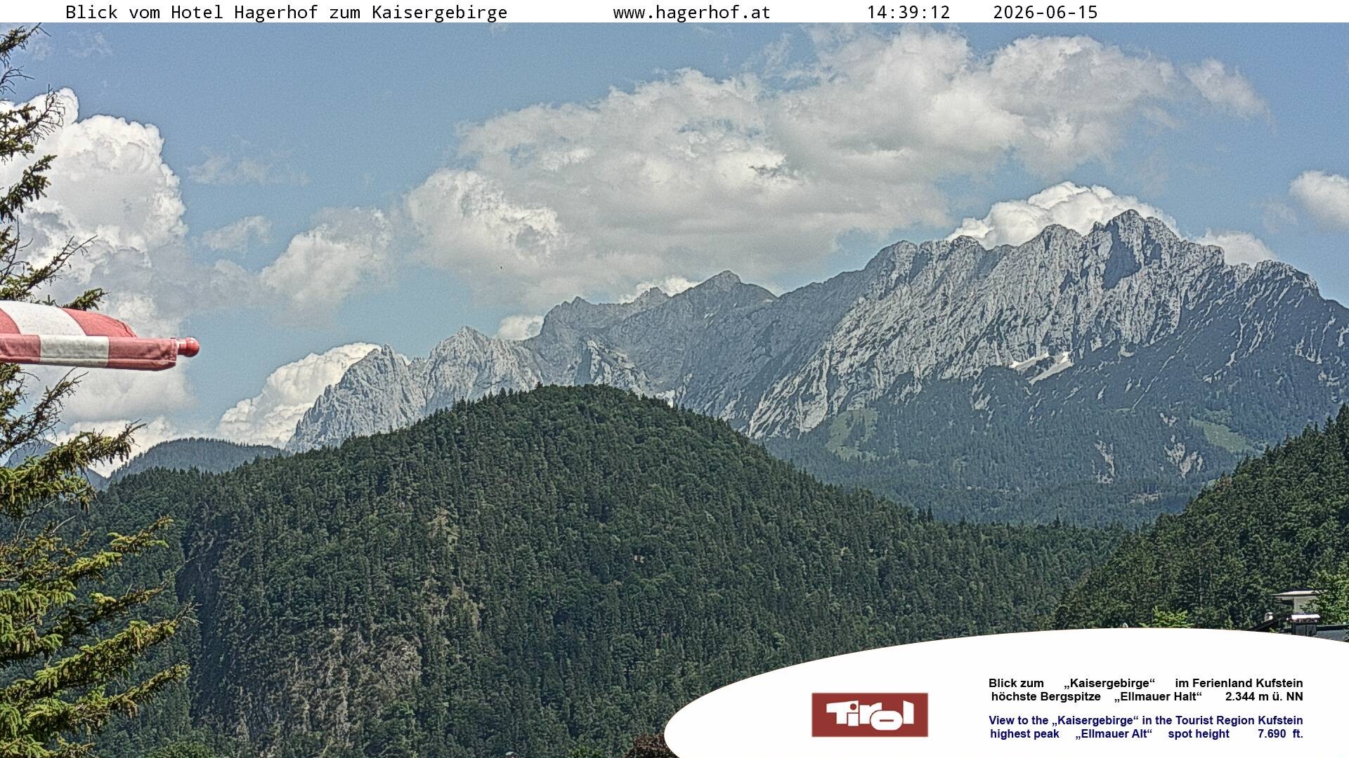 Archiv Foto Webcam Blick aufs Kaisergebirge