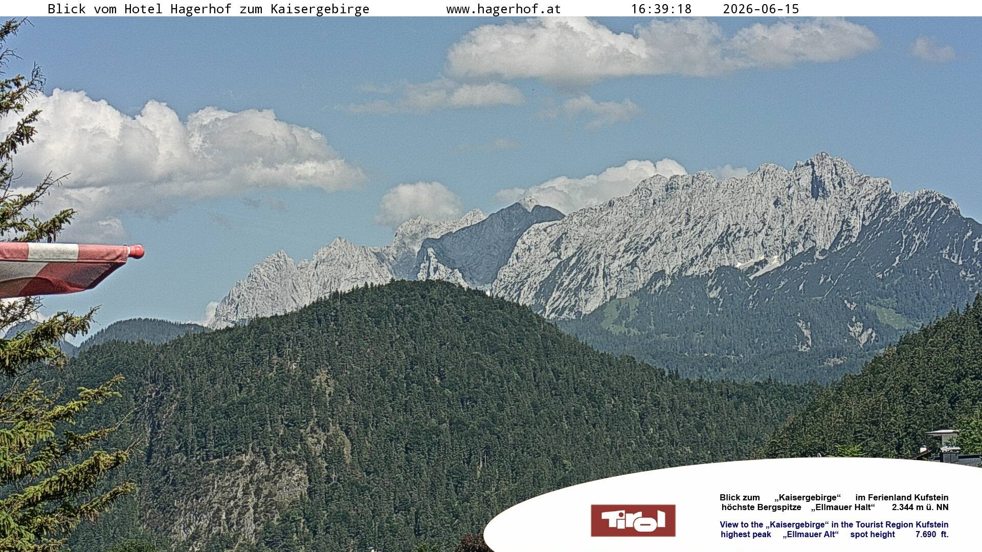 Archiv Foto Webcam Blick aufs Kaisergebirge