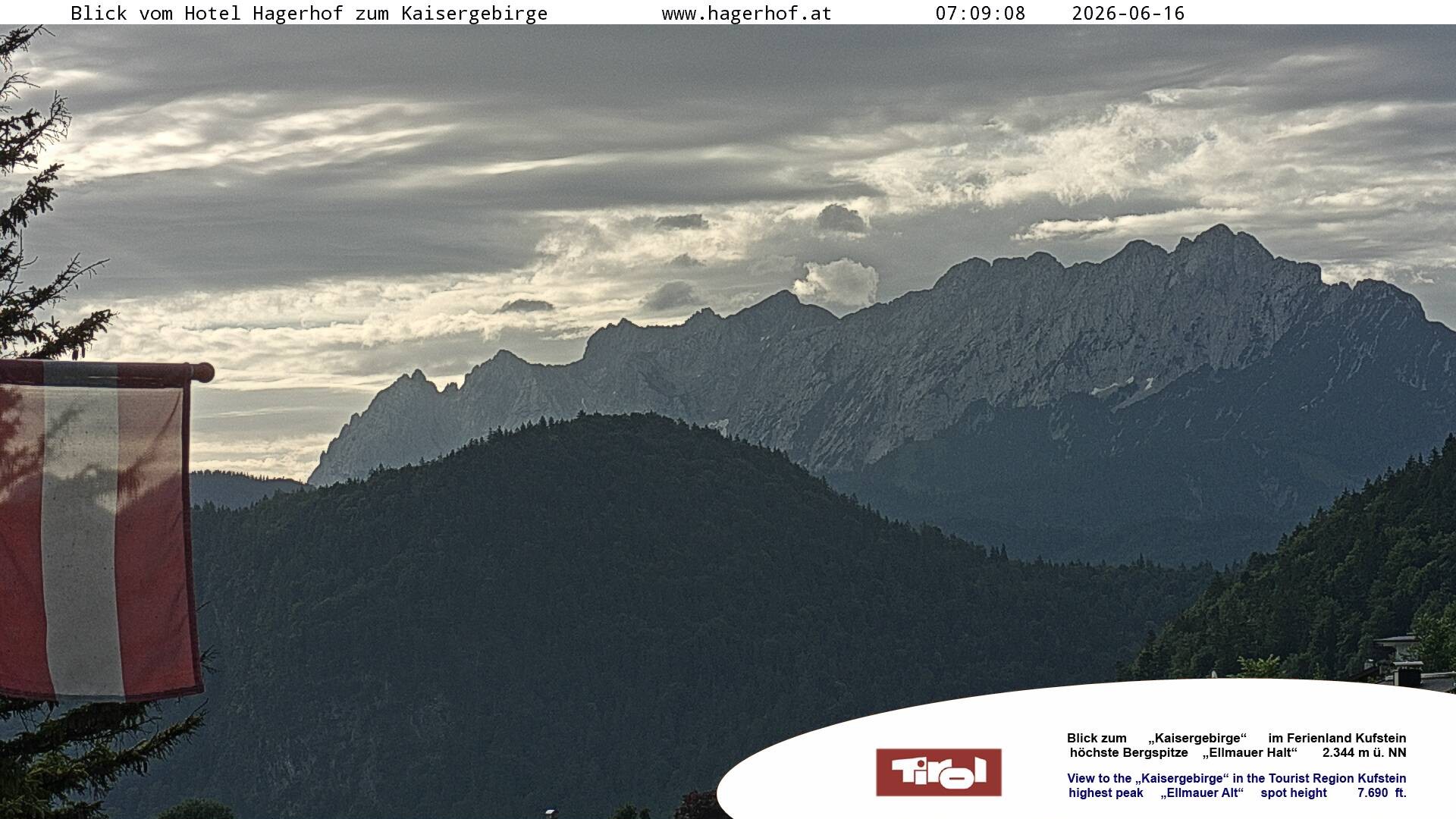 Archived image Webcam View to Kaisergebirge