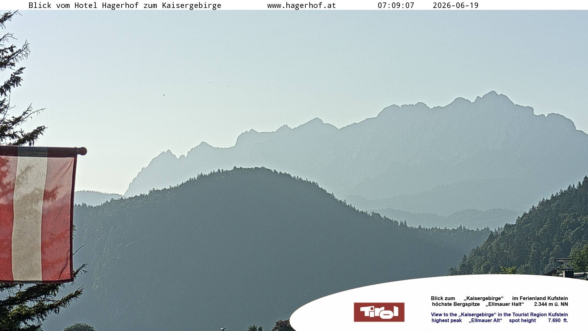 Archiv Foto Webcam Blick aufs Kaisergebirge