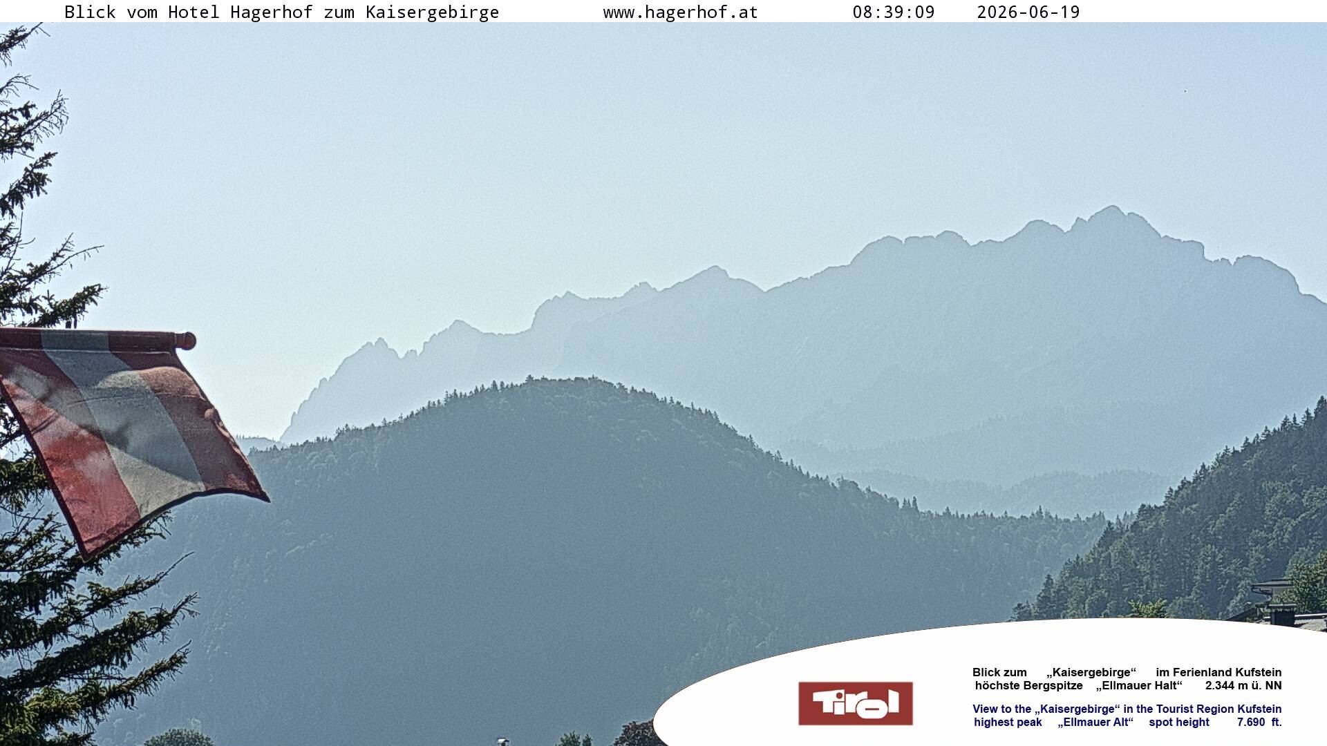 Archiv Foto Webcam Blick aufs Kaisergebirge