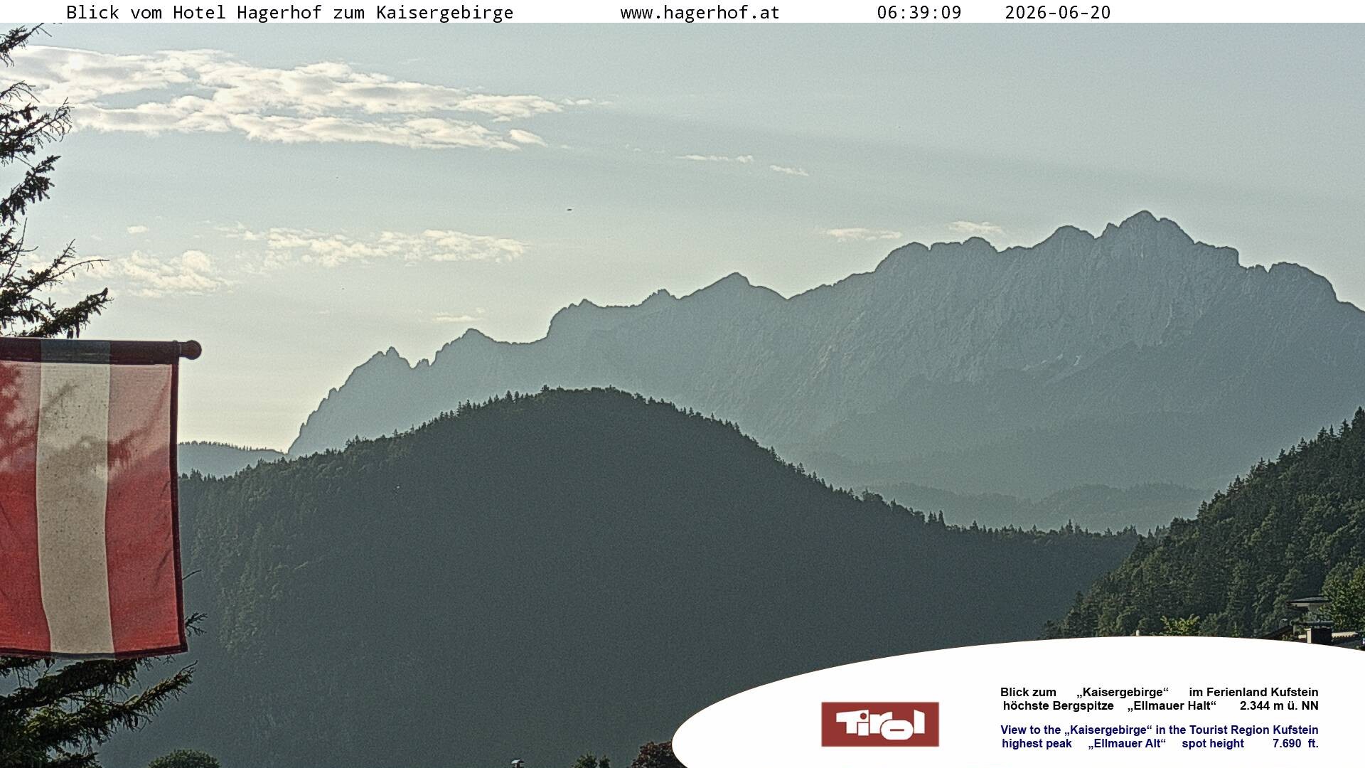 Archiv Foto Webcam Blick aufs Kaisergebirge