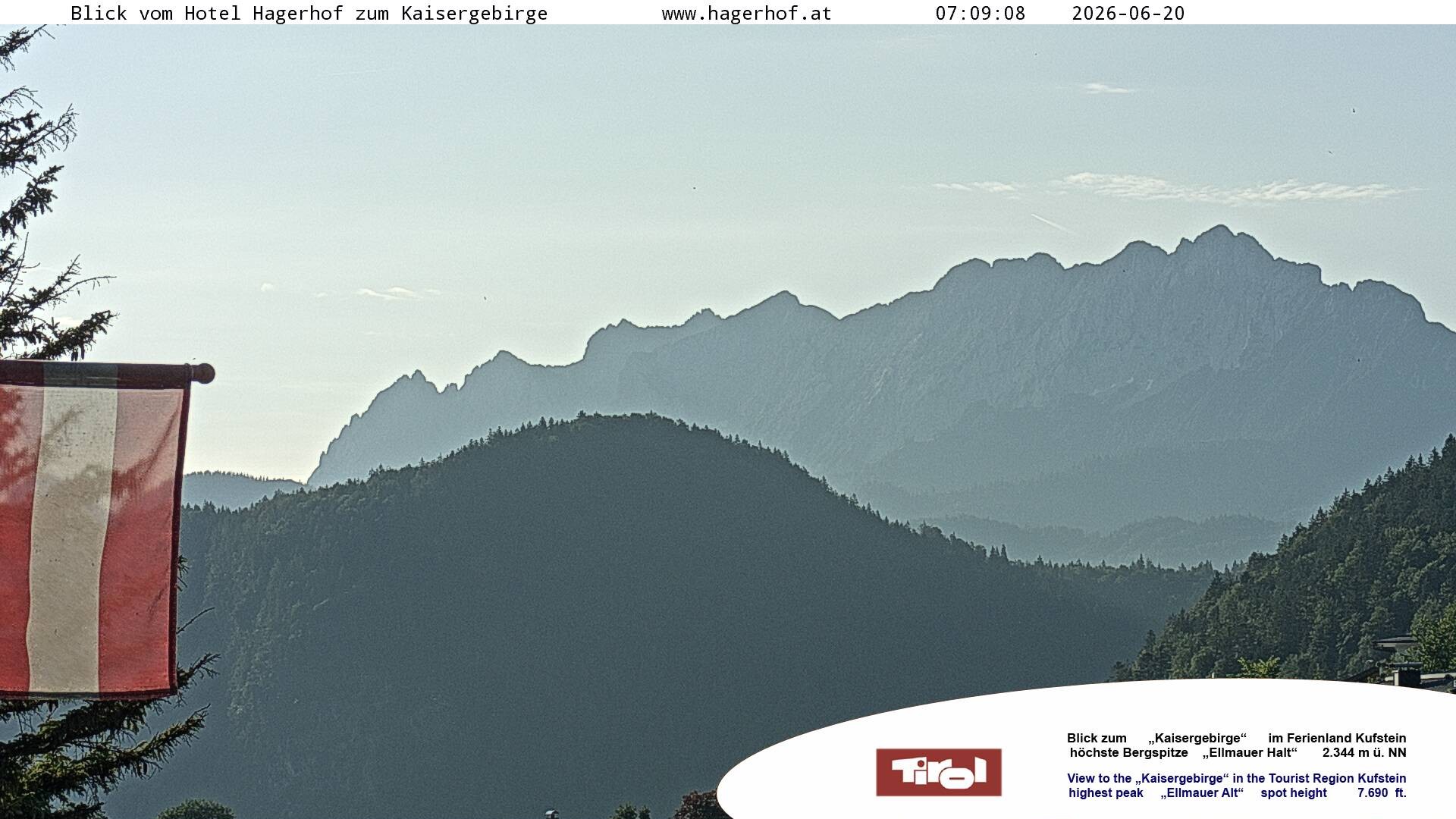 Archiv Foto Webcam Blick aufs Kaisergebirge