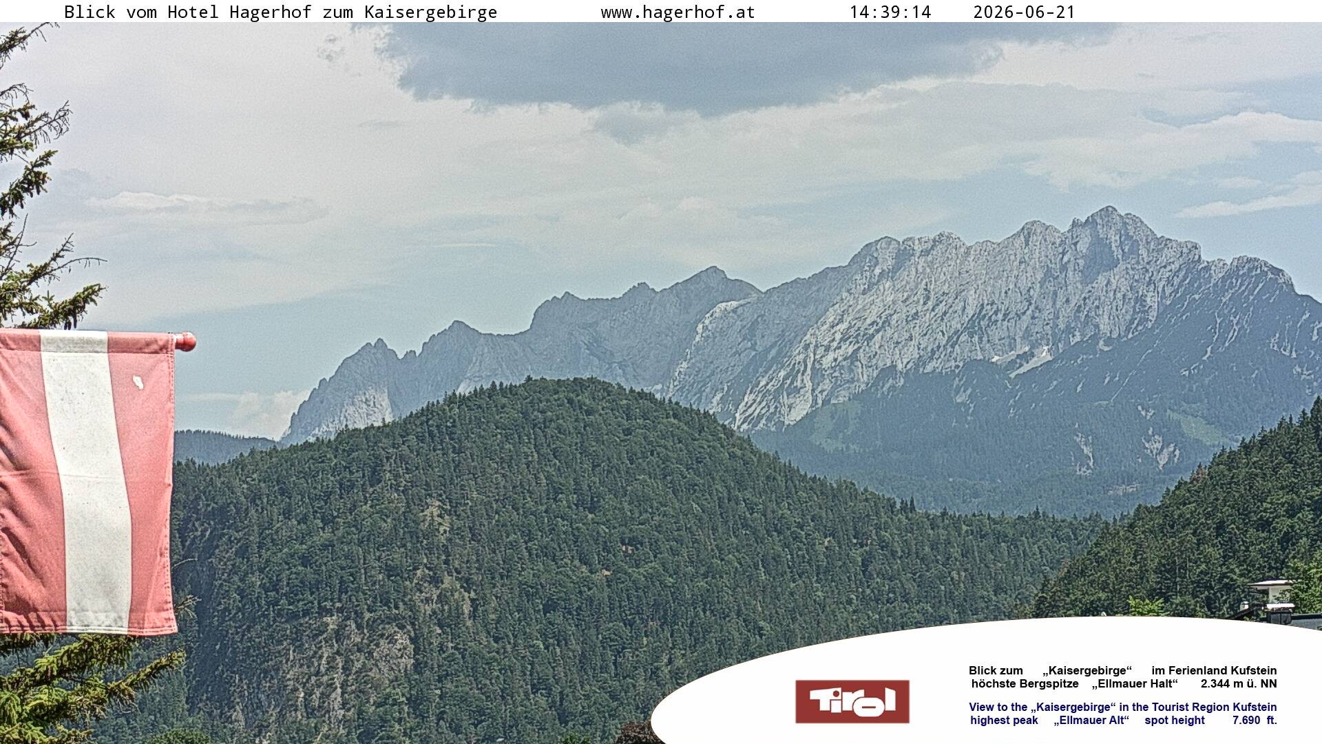 Archiv Foto Webcam Blick aufs Kaisergebirge