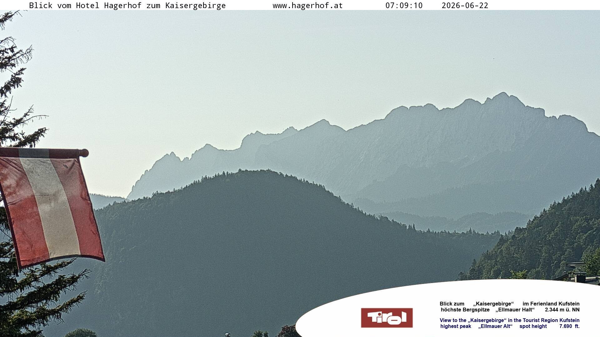Archiv Foto Webcam Blick aufs Kaisergebirge