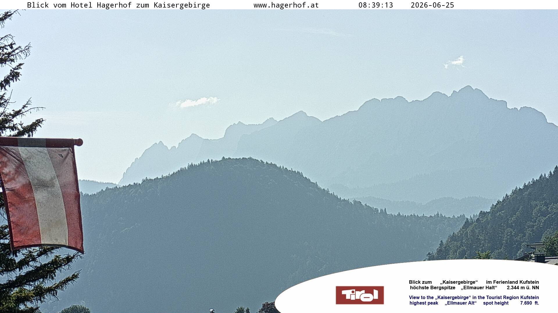 Archiv Foto Webcam Blick aufs Kaisergebirge