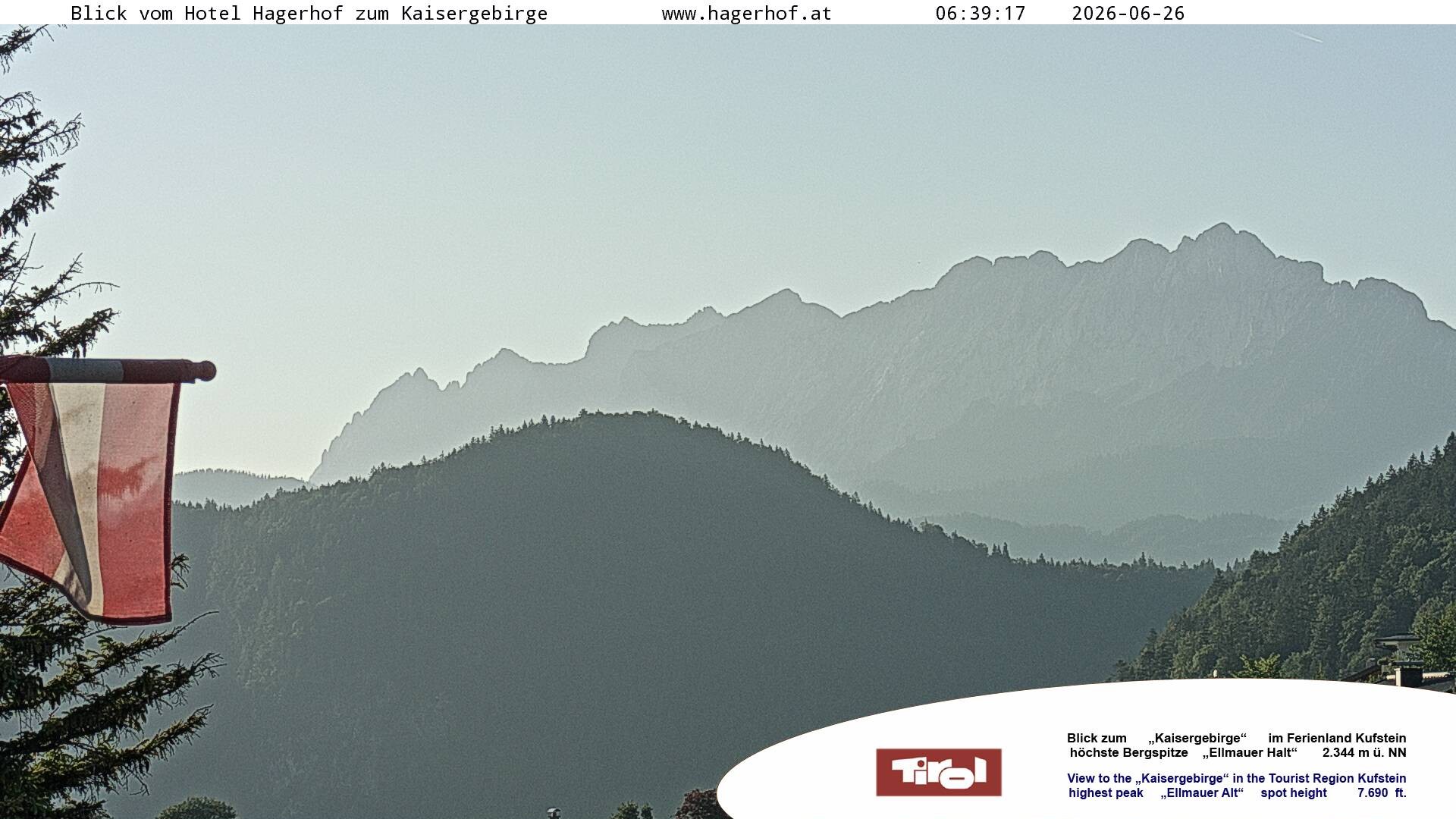 Archiv Foto Webcam Blick aufs Kaisergebirge
