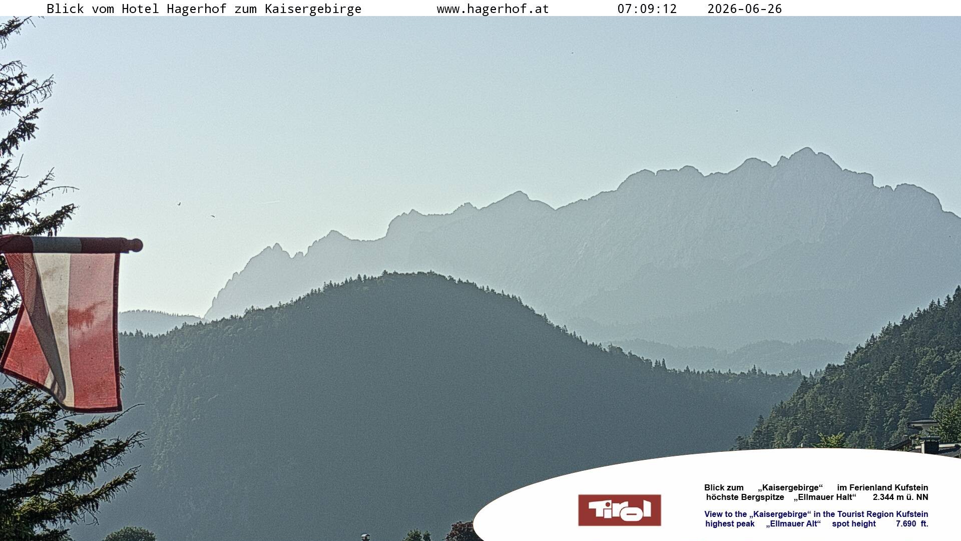 Archiv Foto Webcam Blick aufs Kaisergebirge