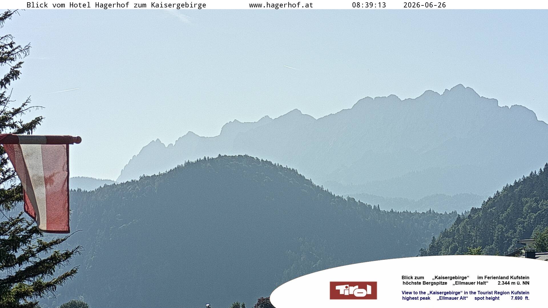 Archiv Foto Webcam Blick aufs Kaisergebirge