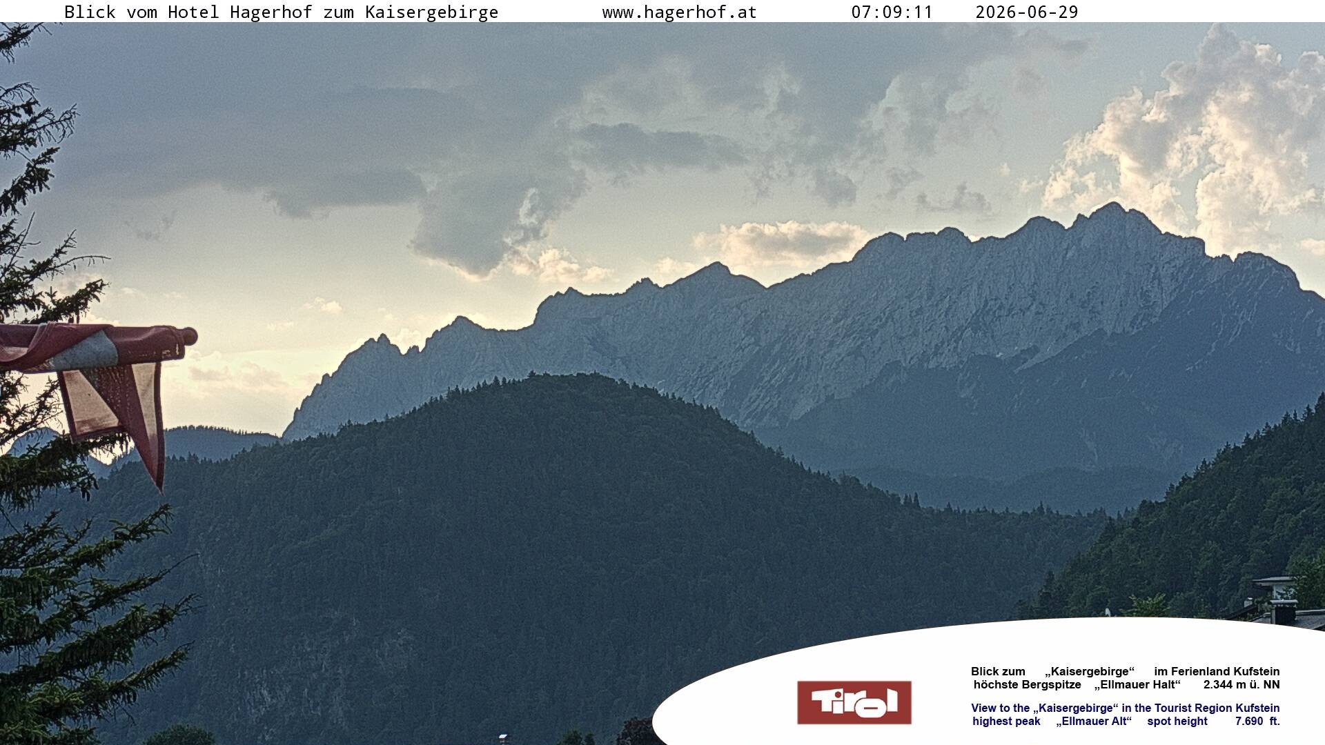 Archiv Foto Webcam Blick aufs Kaisergebirge