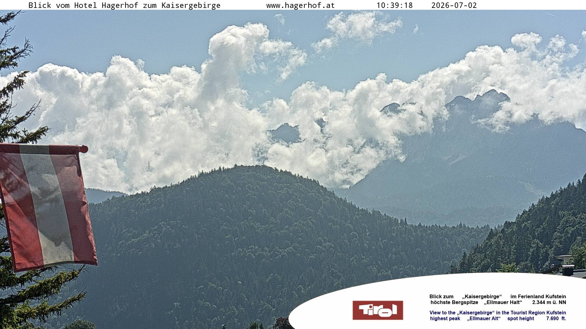 Archiv Foto Webcam Blick aufs Kaisergebirge