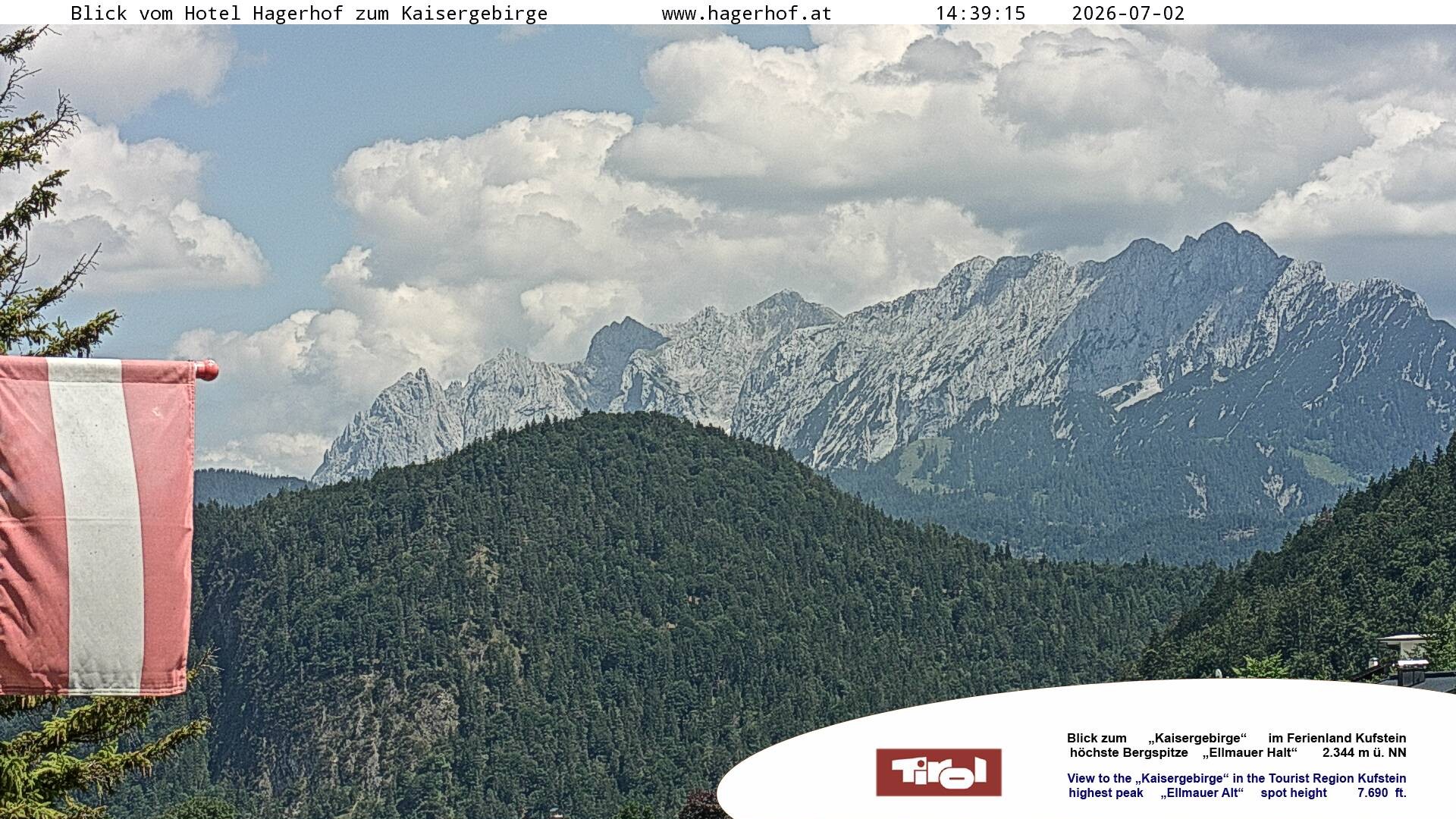 Archiv Foto Webcam Blick aufs Kaisergebirge