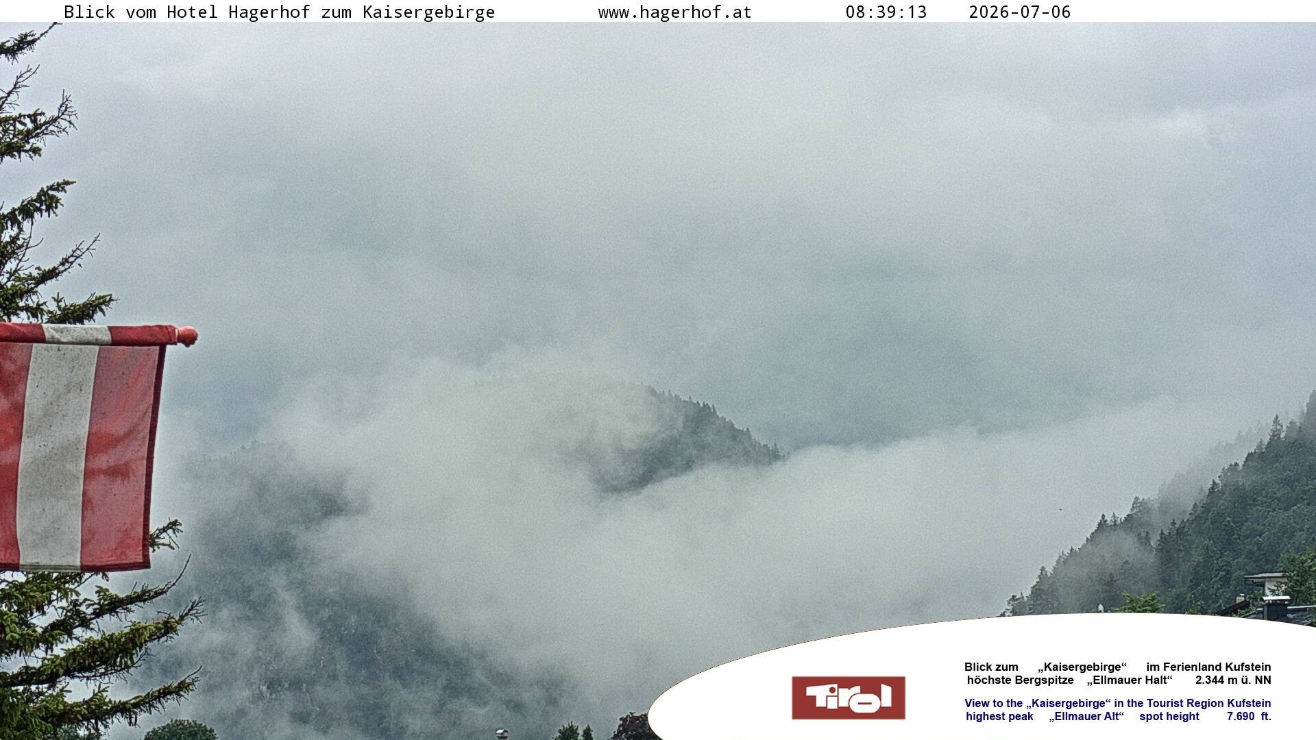 Archived image Webcam View to Kaisergebirge