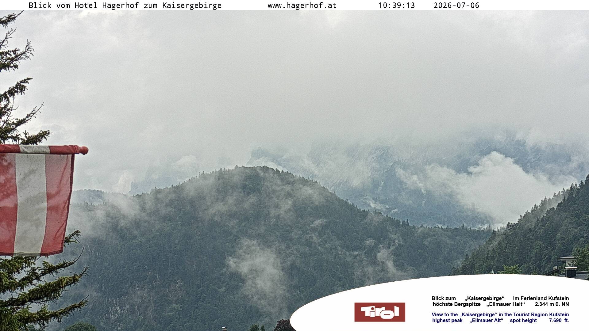 Archived image Webcam View to Kaisergebirge