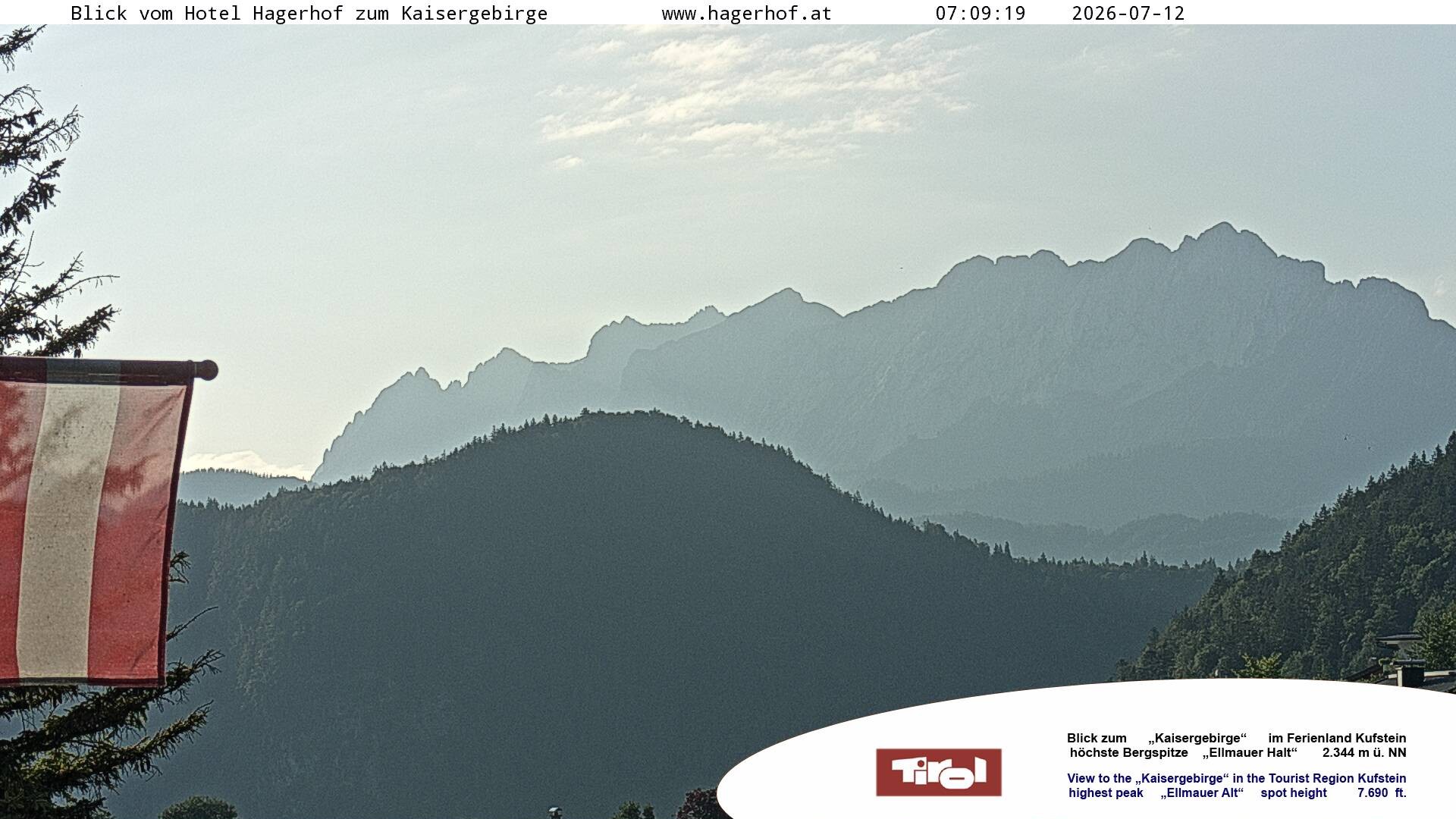 Archiv Foto Webcam Blick aufs Kaisergebirge