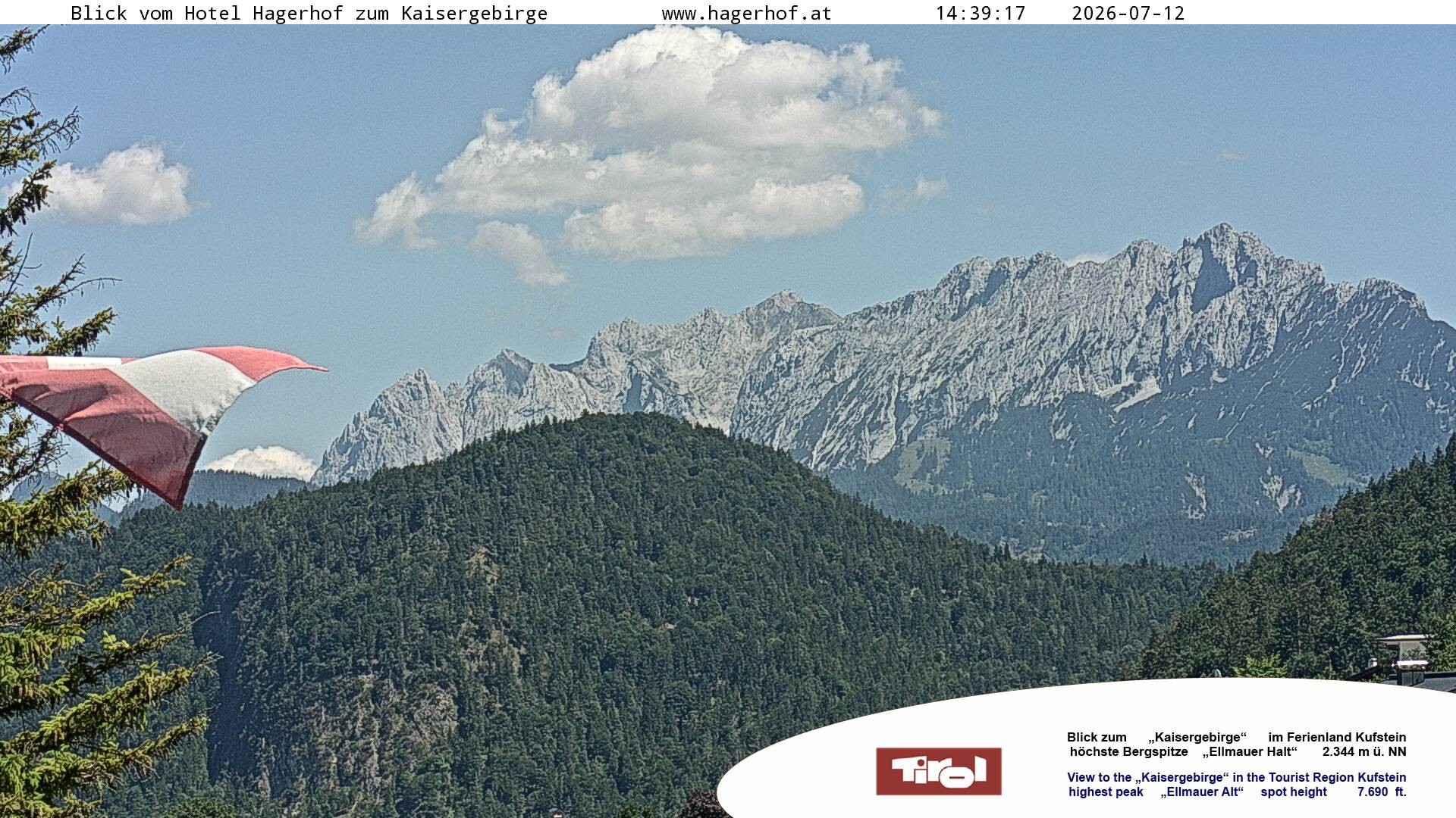 Archiv Foto Webcam Blick aufs Kaisergebirge