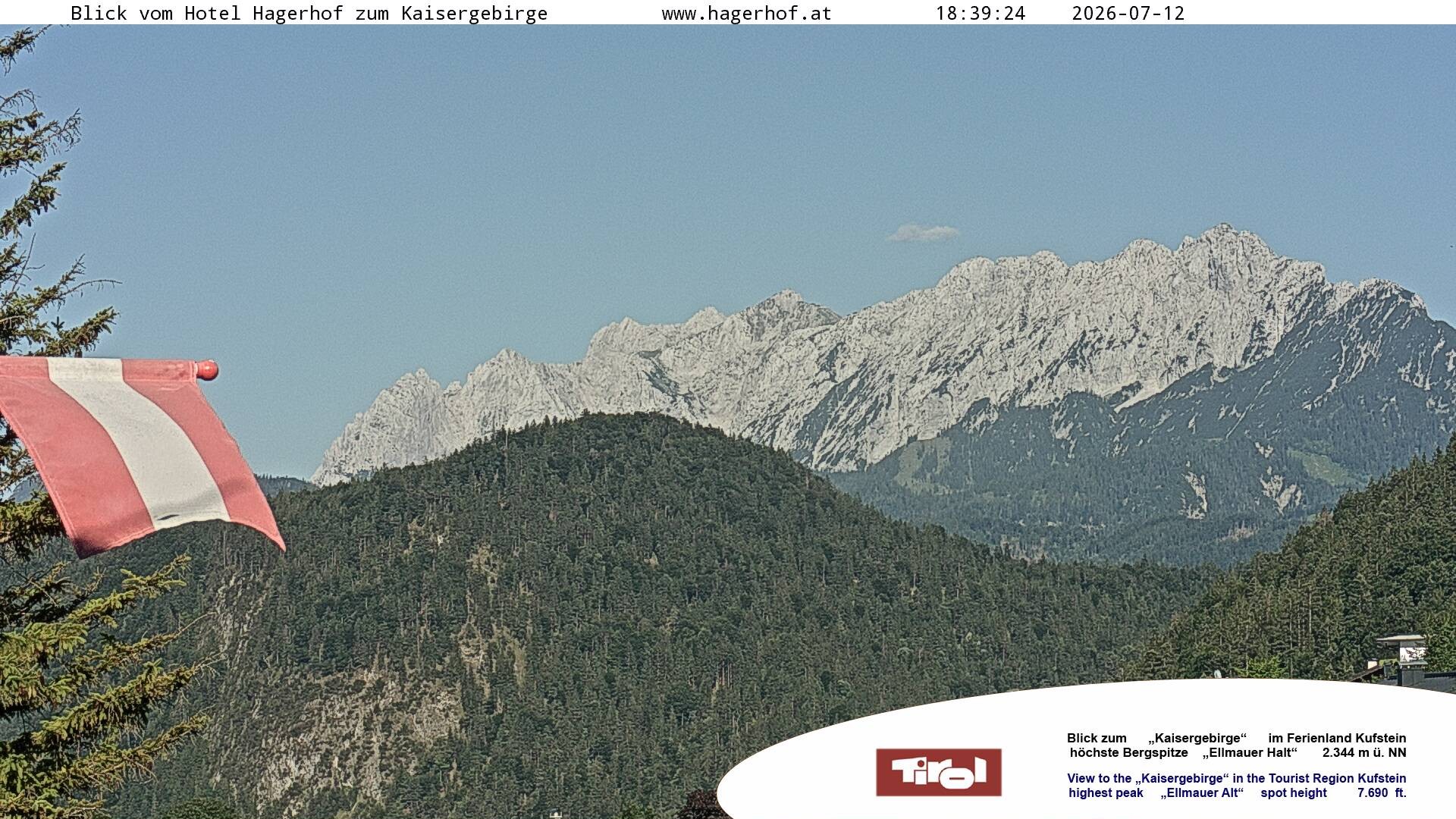Archiv Foto Webcam Blick aufs Kaisergebirge