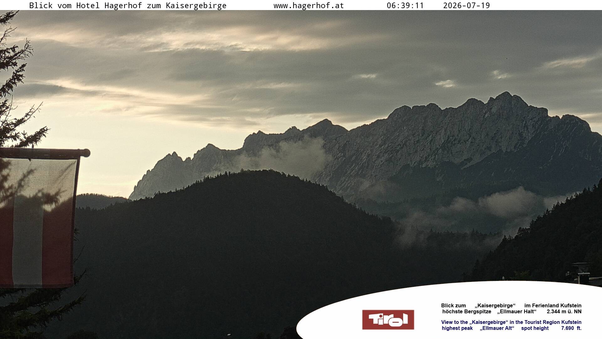 Archiv Foto Webcam Blick aufs Kaisergebirge