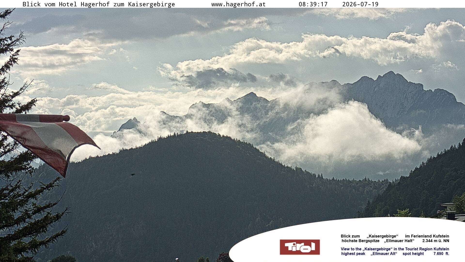 Archiv Foto Webcam Blick aufs Kaisergebirge