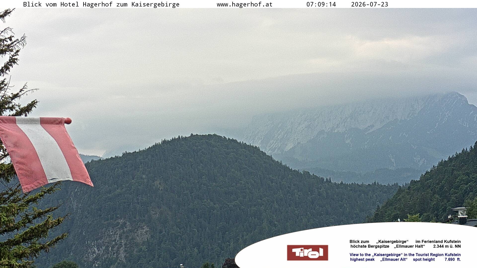 Archiv Foto Webcam Blick aufs Kaisergebirge