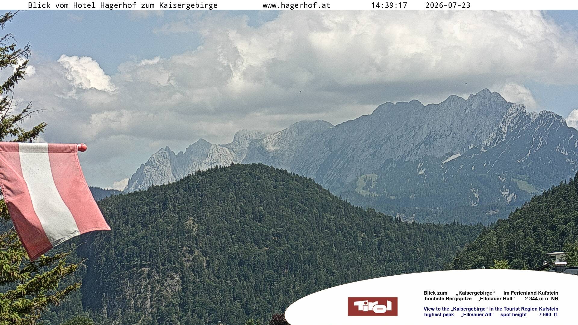 Archiv Foto Webcam Blick aufs Kaisergebirge