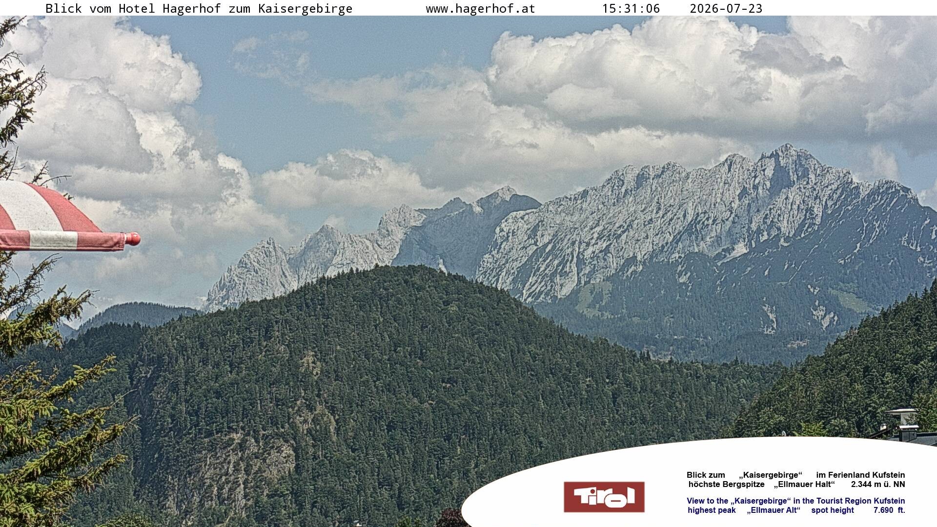 Archiv Foto Webcam Blick aufs Kaisergebirge