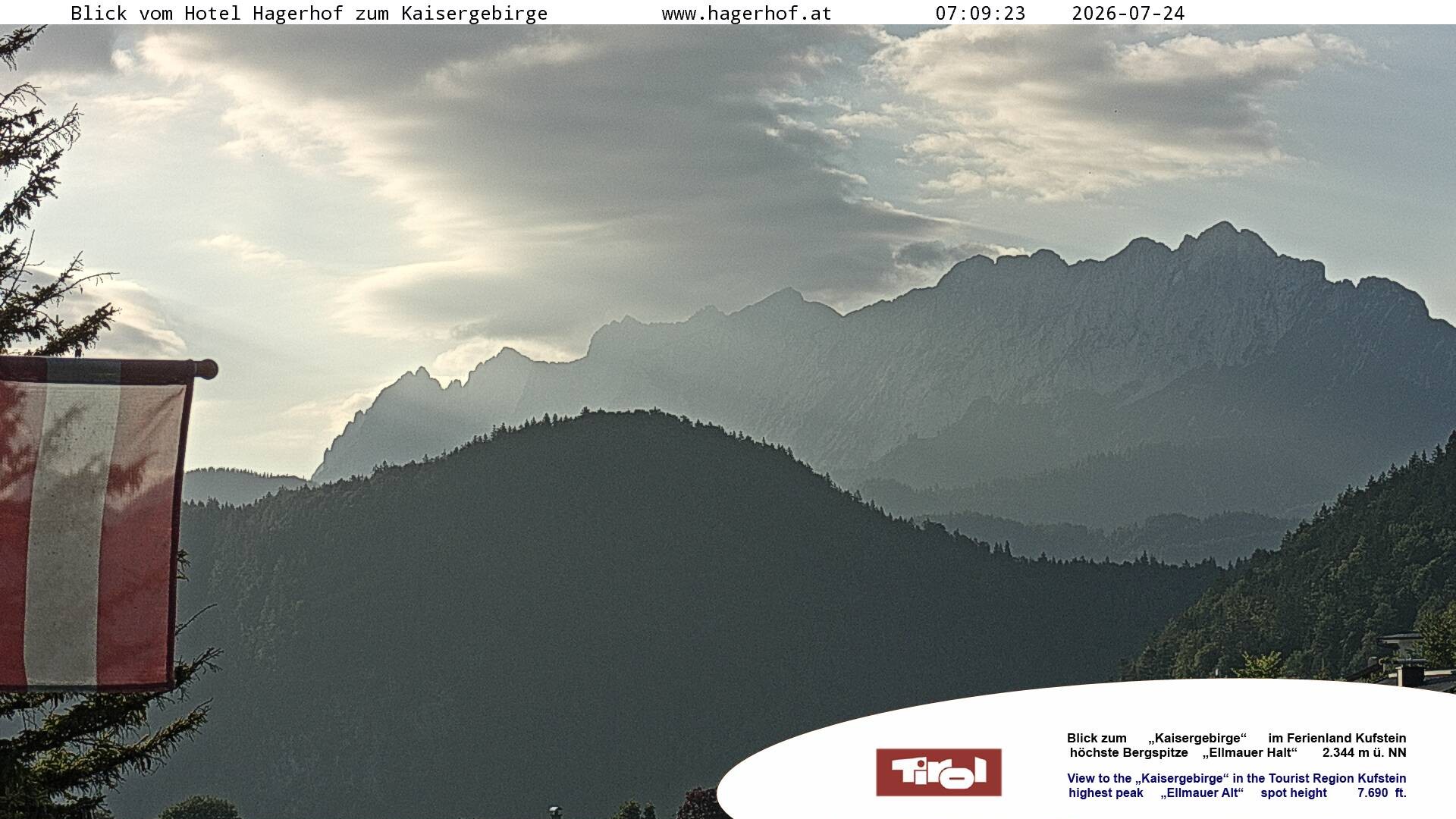 Archived image Webcam View to Kaisergebirge